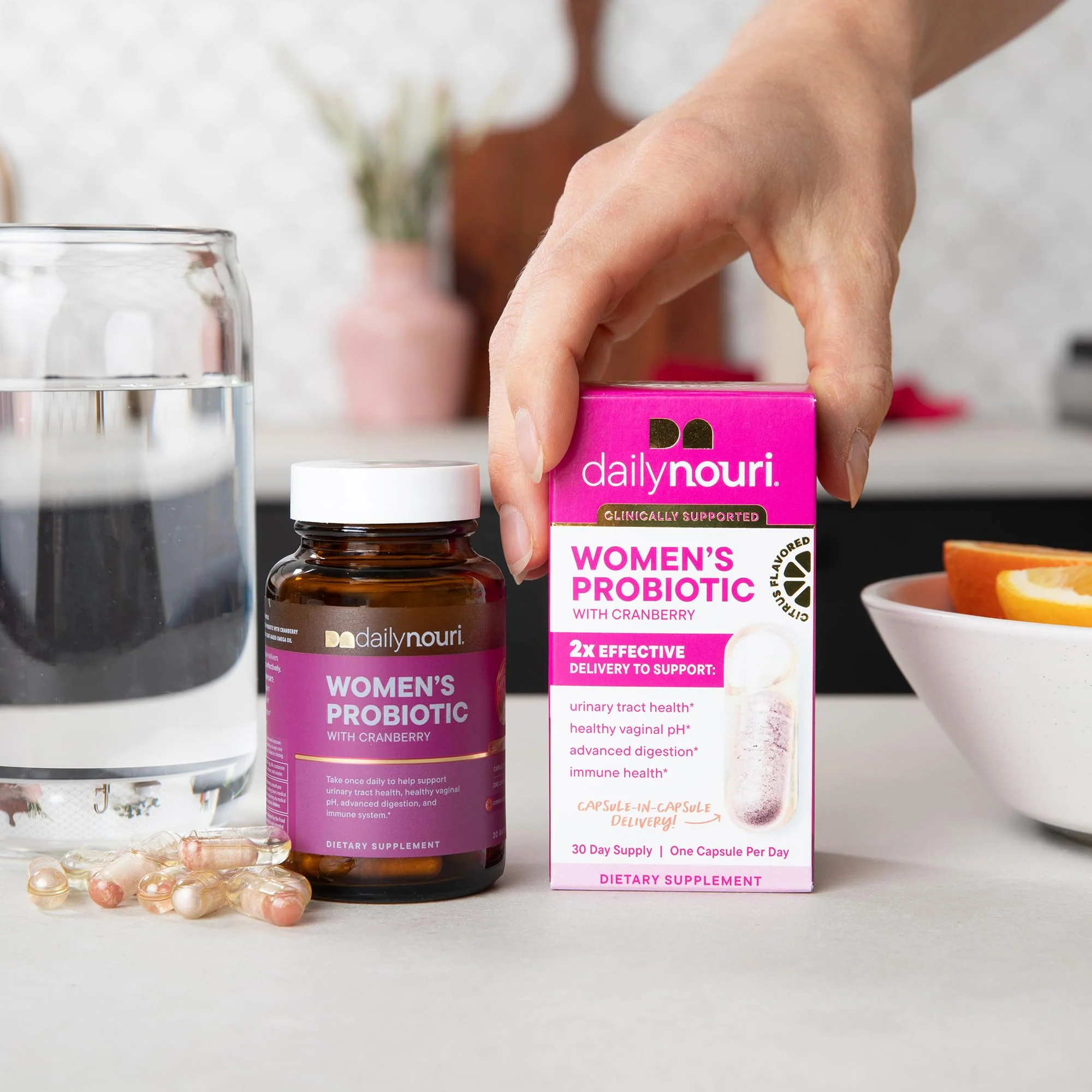 Daily Nouri Probiotics for Women | Vaginal Health + Urinary Tract Support | Vaginal pH & Microbiome Balance | 5 Clinically Studied Strains + Cranberry & Omega | 60-Day Supply - Image 7