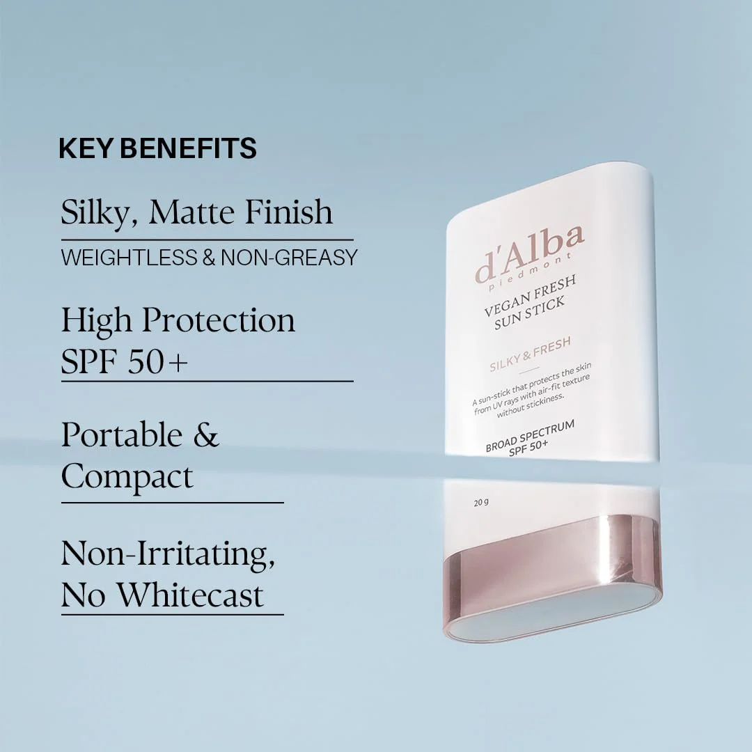 d'alba Piedmont Air Fit Fresh Sun Stick, OTC BROAD SPECTRUM SPF 50+, Non-Sticky On-the-Go Sun Protection, Outdoor Essential Vegan Sun Stick, Silky & Fresh, Korean Skin Care (0.7 Oz.) - Image 5