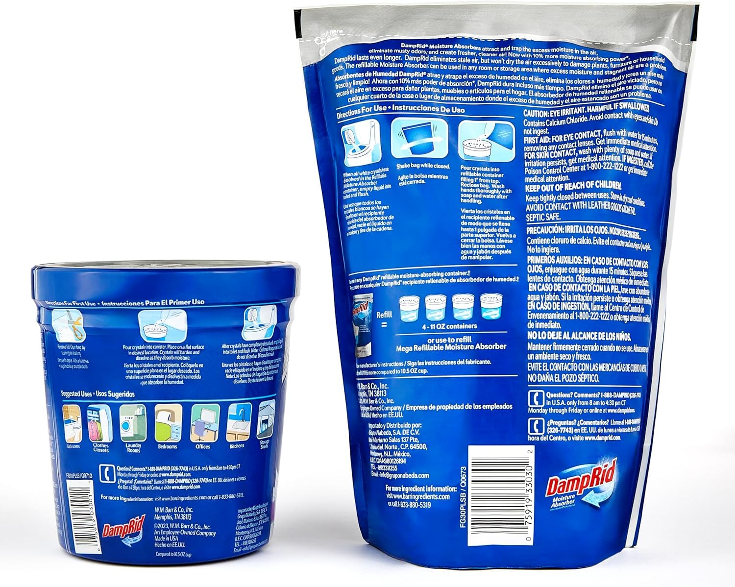Damp Rid Refillable Moisture Absorber – Pure Linen Humidity Absorber & Odor Absorber with 11oz Cup and 44oz Refill Bag, Cleaner Air for Closet & Bathroom – ILIOS Packaging - Image 8