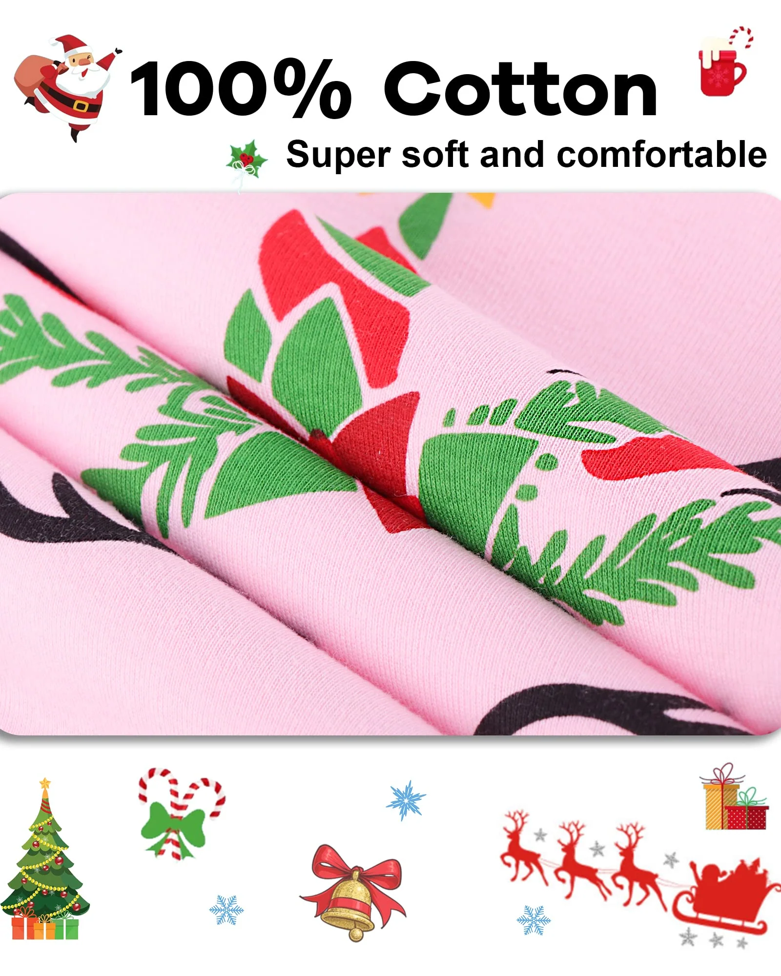 DAUGHTER QUEEN Girls Christmas Pajamas Set 100% Cotton Pjs Unicorn Pajamas for Big Girls Pj Kids Sleepwear Clothes Xmas Jammies Size 12 11 10-12 Youth Years - Image 4