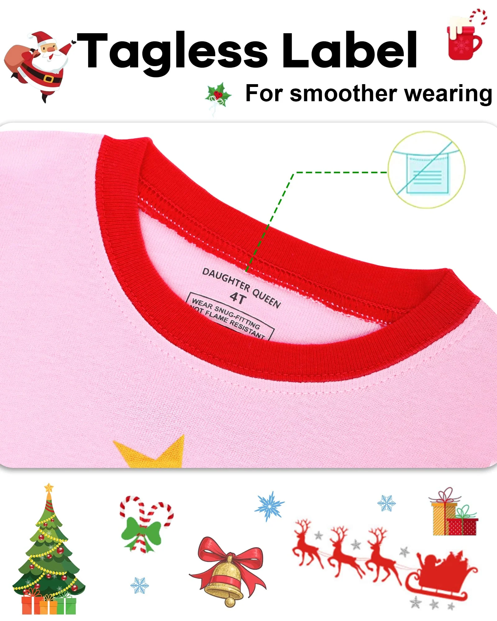 DAUGHTER QUEEN Girls Christmas Pajamas Set 100% Cotton Pjs Unicorn Pajamas for Big Girls Pj Kids Sleepwear Clothes Xmas Jammies Size 12 11 10-12 Youth Years - Image 7