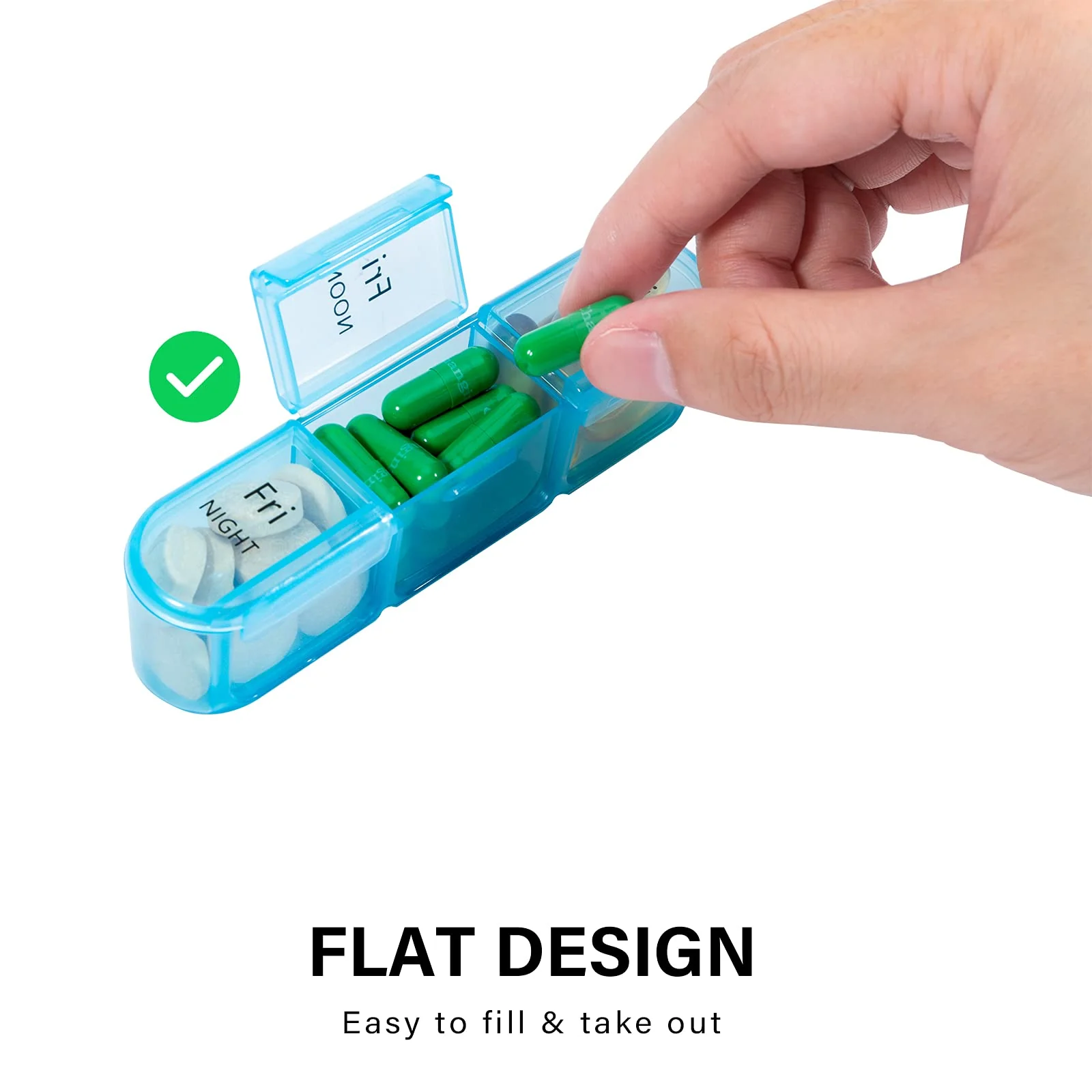Daviky Pill Organizer 3 Times a Day, Weekly Pill Box 7 Day, Daily Medicine Organizer Case to Hold Vitamins and Medication - Image 5