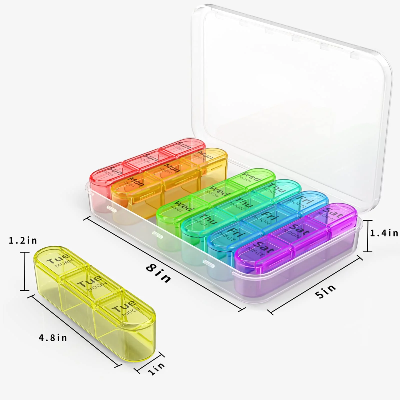 Daviky Pill Organizer 3 Times a Day, Weekly Pill Box 7 Day, Daily Medicine Organizer Case to Hold Vitamins and Medication - Image 6