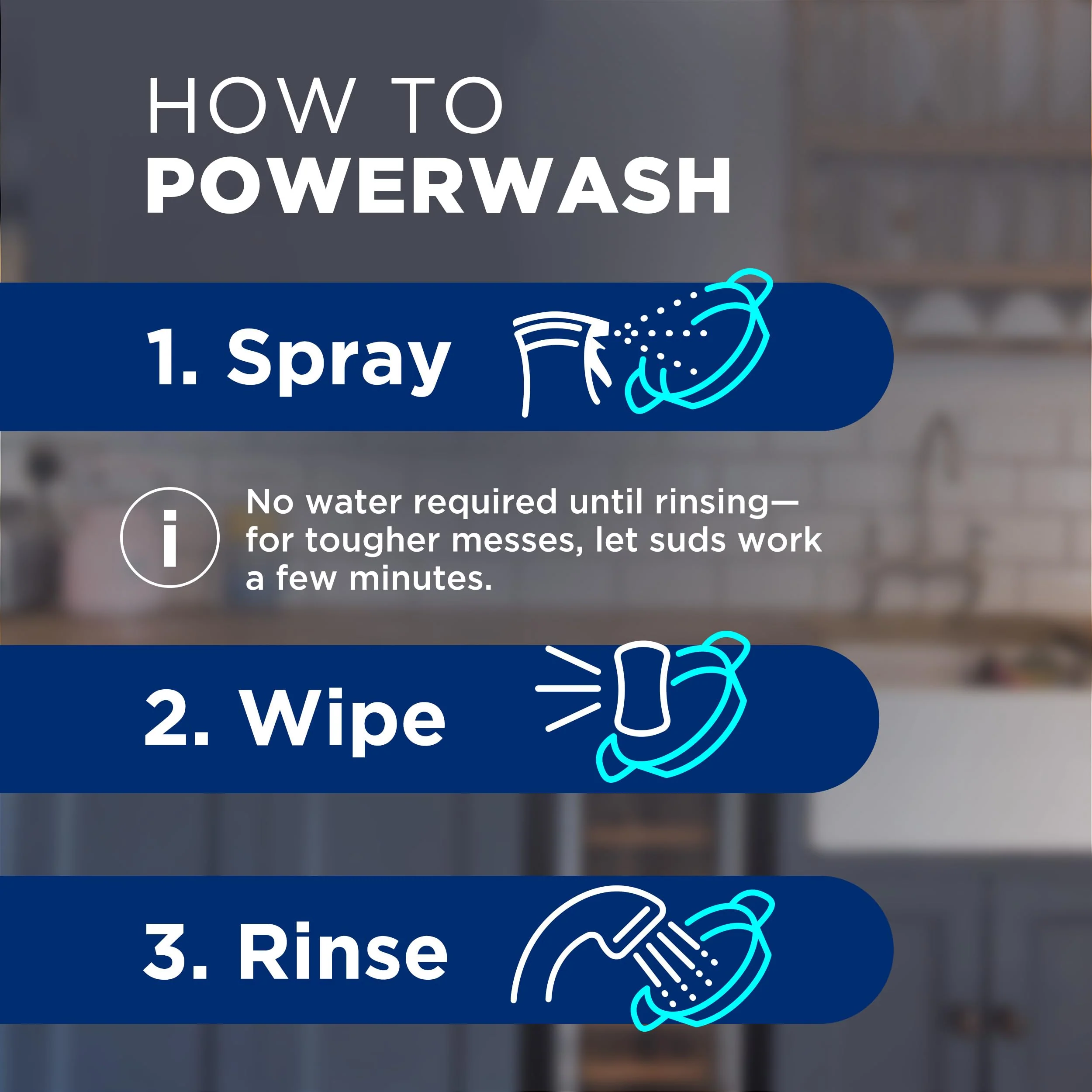 Dawn Powerwash Gain Original Dish Spray, Liquid Dish Soap, Dish Soap Refill, , 1 Starter Kit + 3 Refills, 64 Fl Oz Total (16 fl oz/bottle) - Image 8