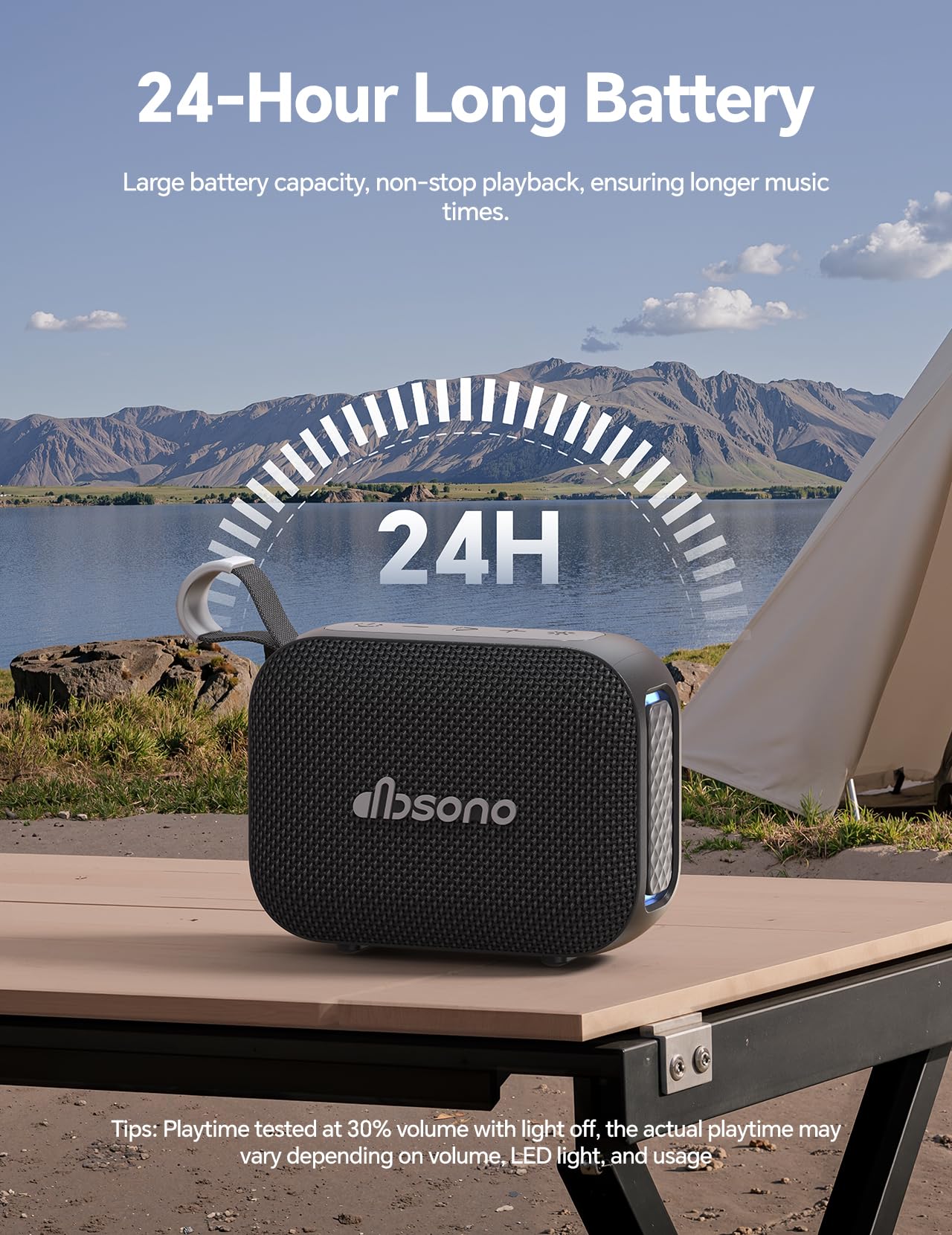 dbsono Stocking Stuffers for Teens Men Women: Christmas White Elephant Gifts for Adults, Portable Bluetooth Speaker Waterproof, IPX5 HD Sound Up to 24H Playtime, Cool Tech for Boys Girls-Black - Image 7