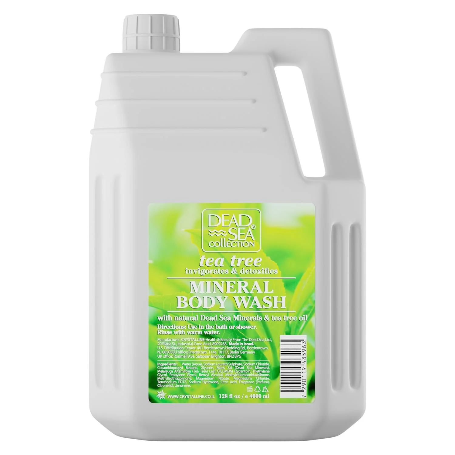 Dead Sea Collection Tea Tree Body Wash Refill for Women and Men – Bulk Size with Dead Sea Minerals and Tea Tree Oil – Cleanses and Moisturizes Skin (128 fl. oz)