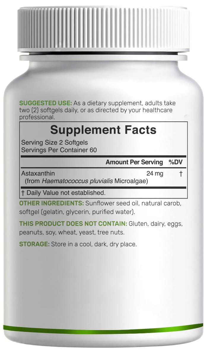 DEAL SUPPLEMENT Astaxanthin 24mg Per Serving (12mg Per Cap), 120 Softgels – Double Strength Microalgae – Antioxidant Supplements for Skin, Eyes, Joints & Immune Support – Non-GMO - Image 3