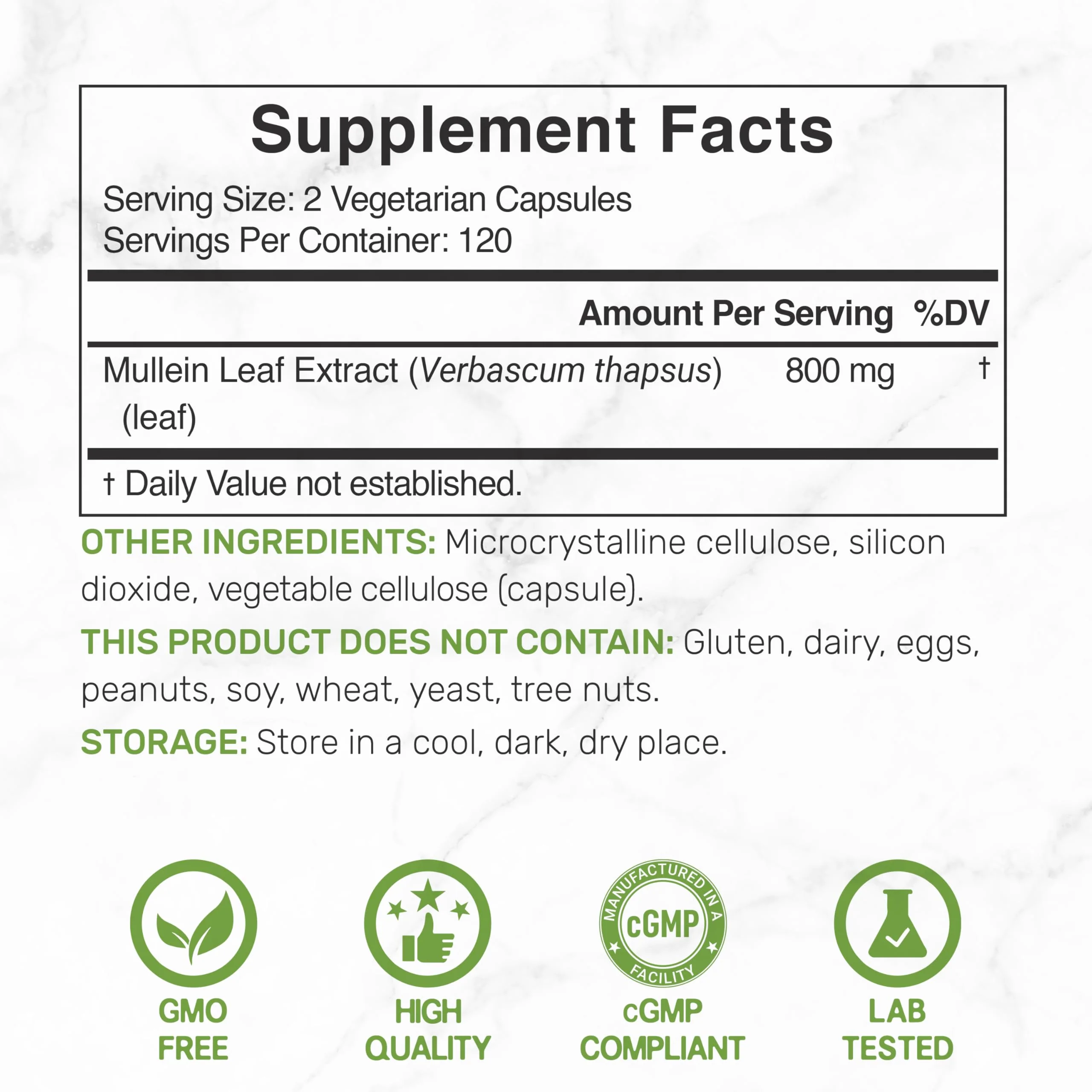 DEAL SUPPLEMENT Mullein Leaf Extract 240 Veggie Capsules – 4 Month Supply – Non-GMO, Vegan - Image 6