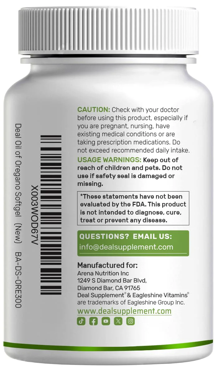 DEAL SUPPLEMENT Oil of Oregano Softgels with Black Seed Oil 300 Count – 30:1 Extract, Active Carvacrol & Thymoquinone – Antioxidant Immune Health Support – Plant Based, Non-GMO - Image 3