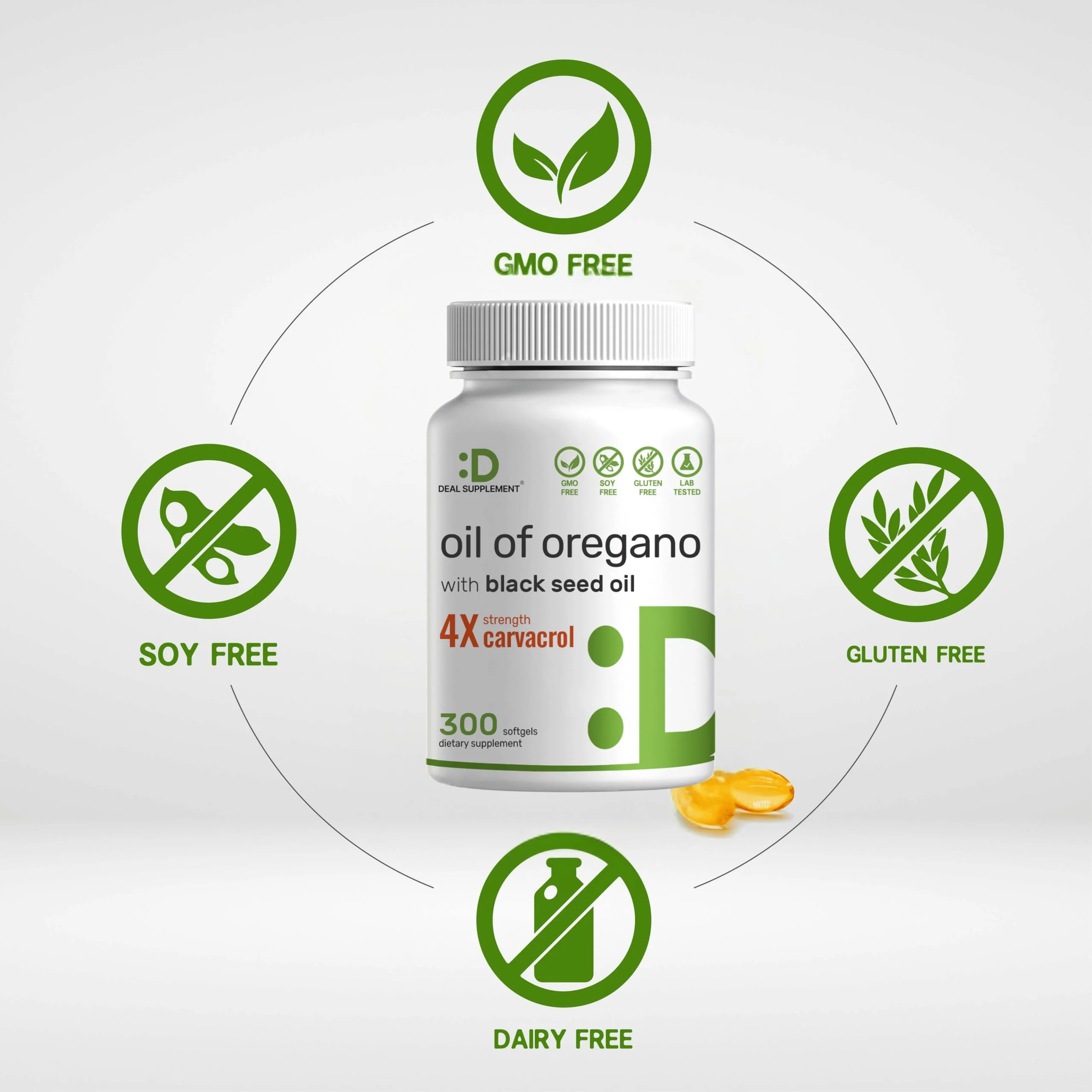DEAL SUPPLEMENT Oil of Oregano Softgels with Black Seed Oil 300 Count – 30:1 Extract, Active Carvacrol & Thymoquinone – Antioxidant Immune Health Support – Plant Based, Non-GMO - Image 6