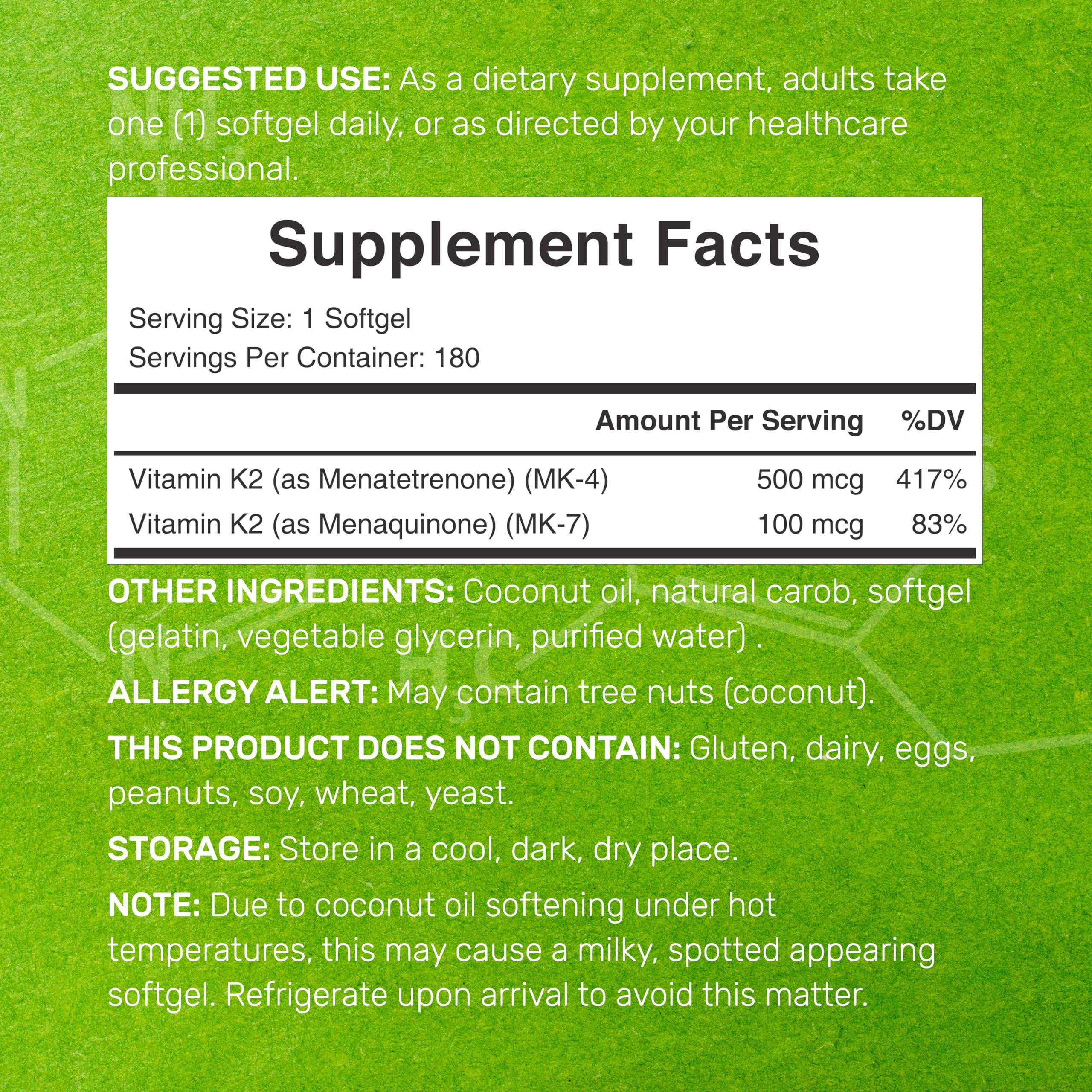 DEAL SUPPLEMENT Vitamin K2 Supplement 600mcg, 180 Coconut Oil Softgels | Full Spectrum High Absorption MK-7 & MK-4 Forms | Bone, Joint, & Immune Support – Non-GMO - Image 7