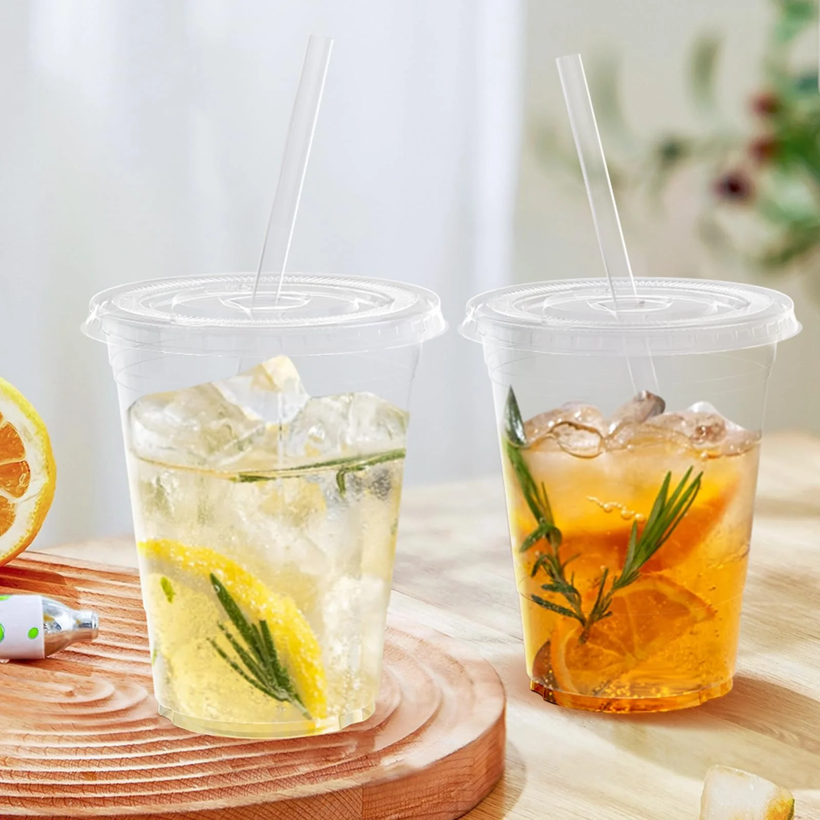Dealusy 100 Pack - 16 oz Clear Plastic Cups with Lids and Straws, Sturdy & Food Safe Iced Coffee Cups with lids, Disposable Plastic Smoothie Cups for Cold Drinks - Image 5