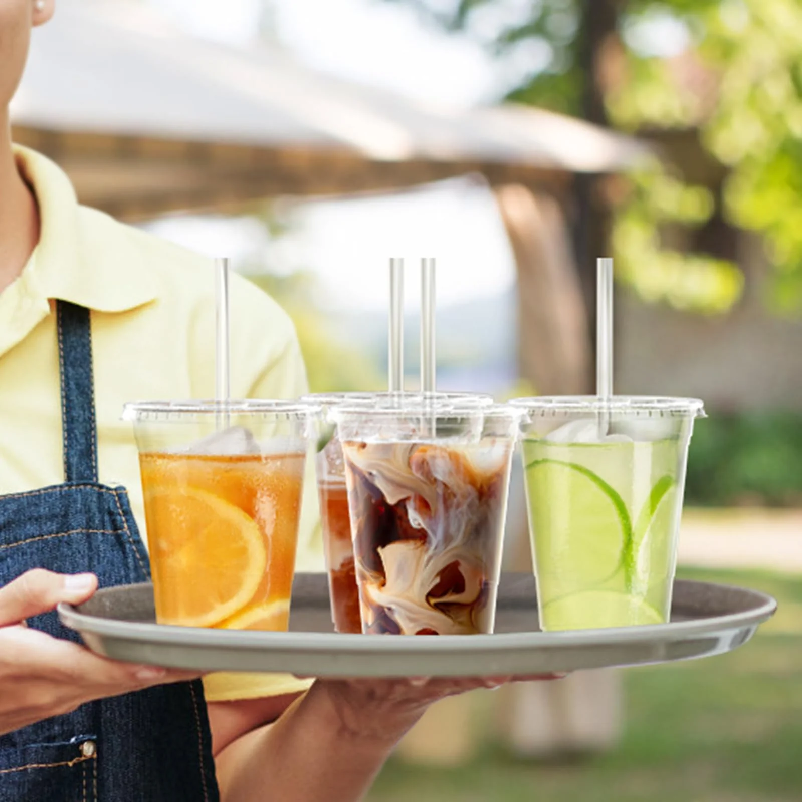 Dealusy 100 Pack - 16 oz Clear Plastic Cups with Lids and Straws, Sturdy & Food Safe Iced Coffee Cups with lids, Disposable Plastic Smoothie Cups for Cold Drinks - Image 7