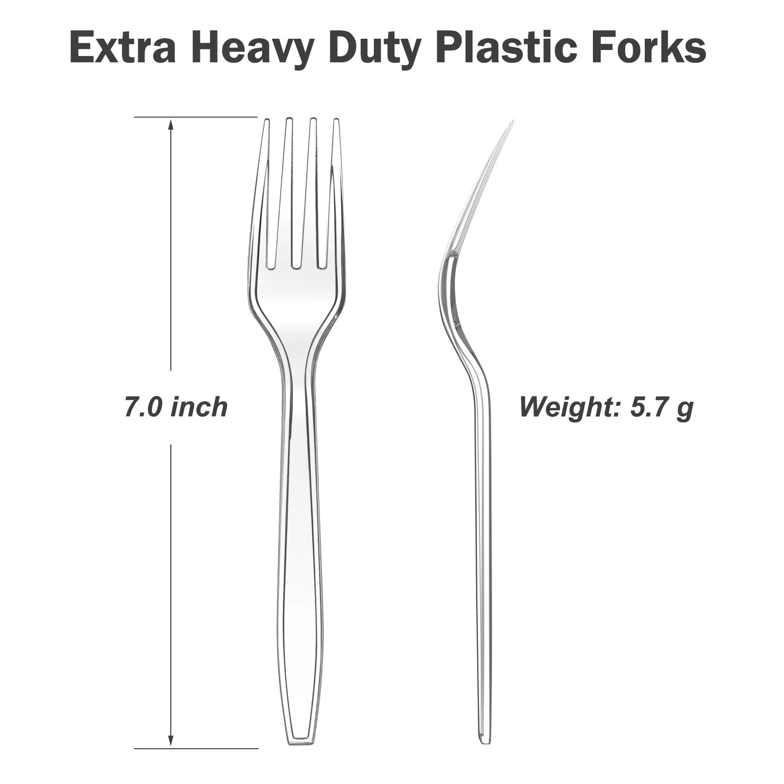Dealusy 360 Count Extra Heavy Duty Clear Plastic Forks Disposable, BPA-Free, Heat Resistant, Solid and Durable Disposable Forks Bulk, Premium Plastic Forks heavy duty for Party Supply - Image 2