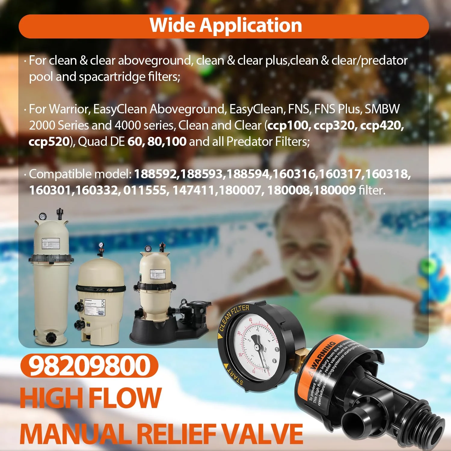 DearChan 98209800 High Flow Manual Relief Valve/Air Relief Manual Valve Assembly with Pressure Gauge, Replacement for Pool and Spa Filter (2 PACK-98209800) - Image 6