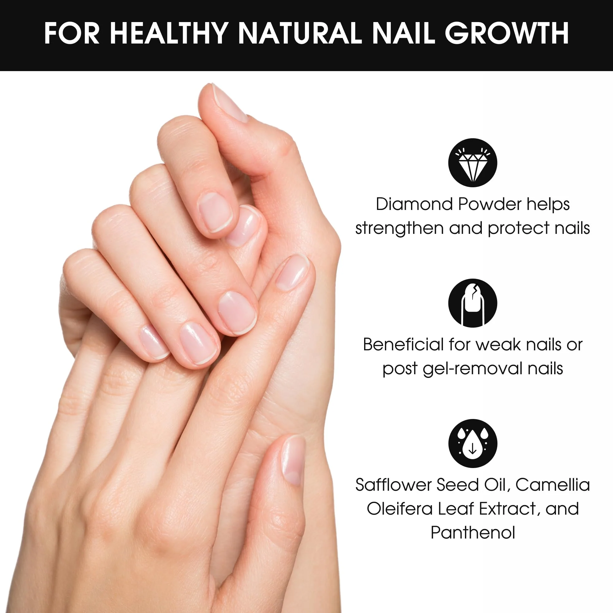 Deborah Lippmann Hard Rock Base and Top Coat | Promotes Healthy Growth for Soft Nails | Diamond Powder Strengthens and Protects Nail Polish | Clear, 50 Fl. Oz - Image 5