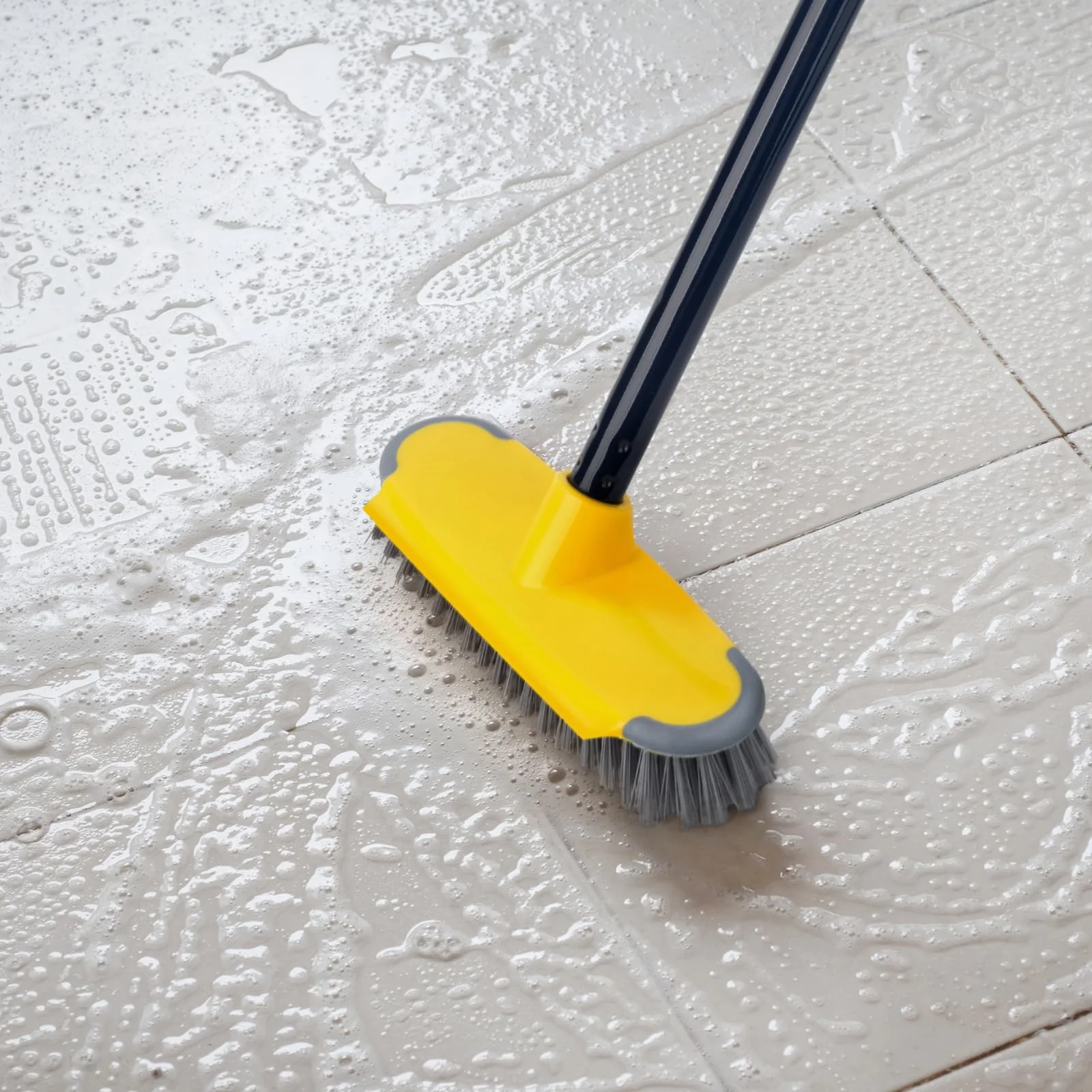 Deck Brush with Long Handle, Floor Scrub Broom for Shower, 50'' Outdoor Scrubber for Carpet, Boat, Patio, Garage, Concrete Cleaning - Image 3