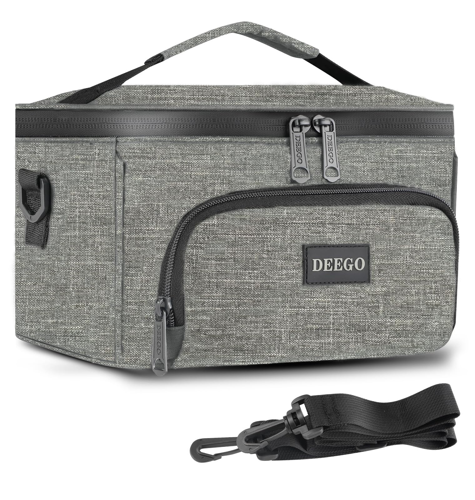 DEEGO Smell Proof Bag,Portable Smell Proof Box&Case, Compact Stash Box Odorless Travel Organizer Bag with Detachable Shoulder Strap Removable Dividers Gifts for Men - Image 2