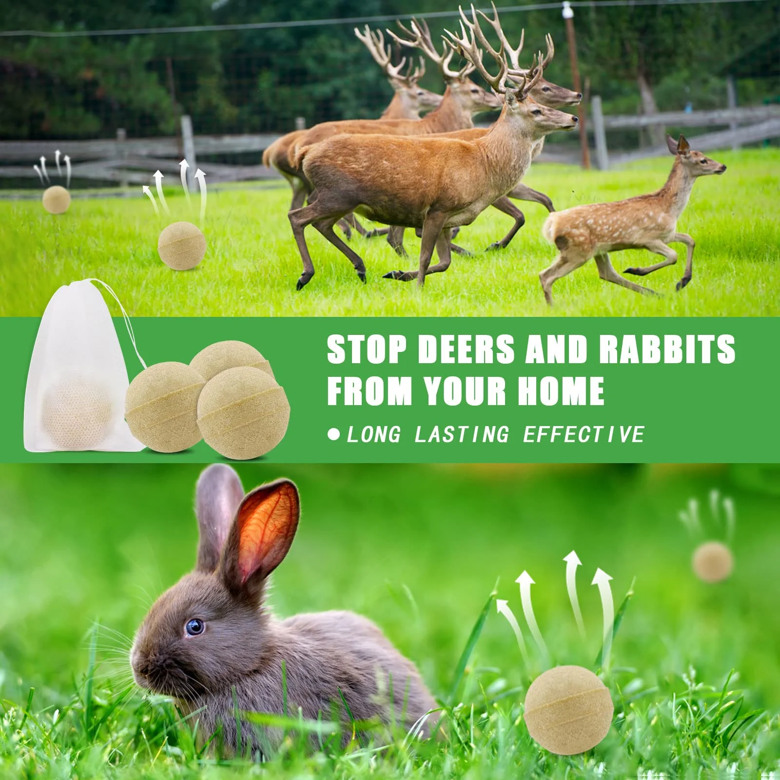 Deer Repellent, 12Pack Natural Deer Stopper Repellent, Rabbit Repellent Powerful Deer Deterrent for Outdoor Garden Plant Tree Yard, Safe for Deer and Plants - Image 7