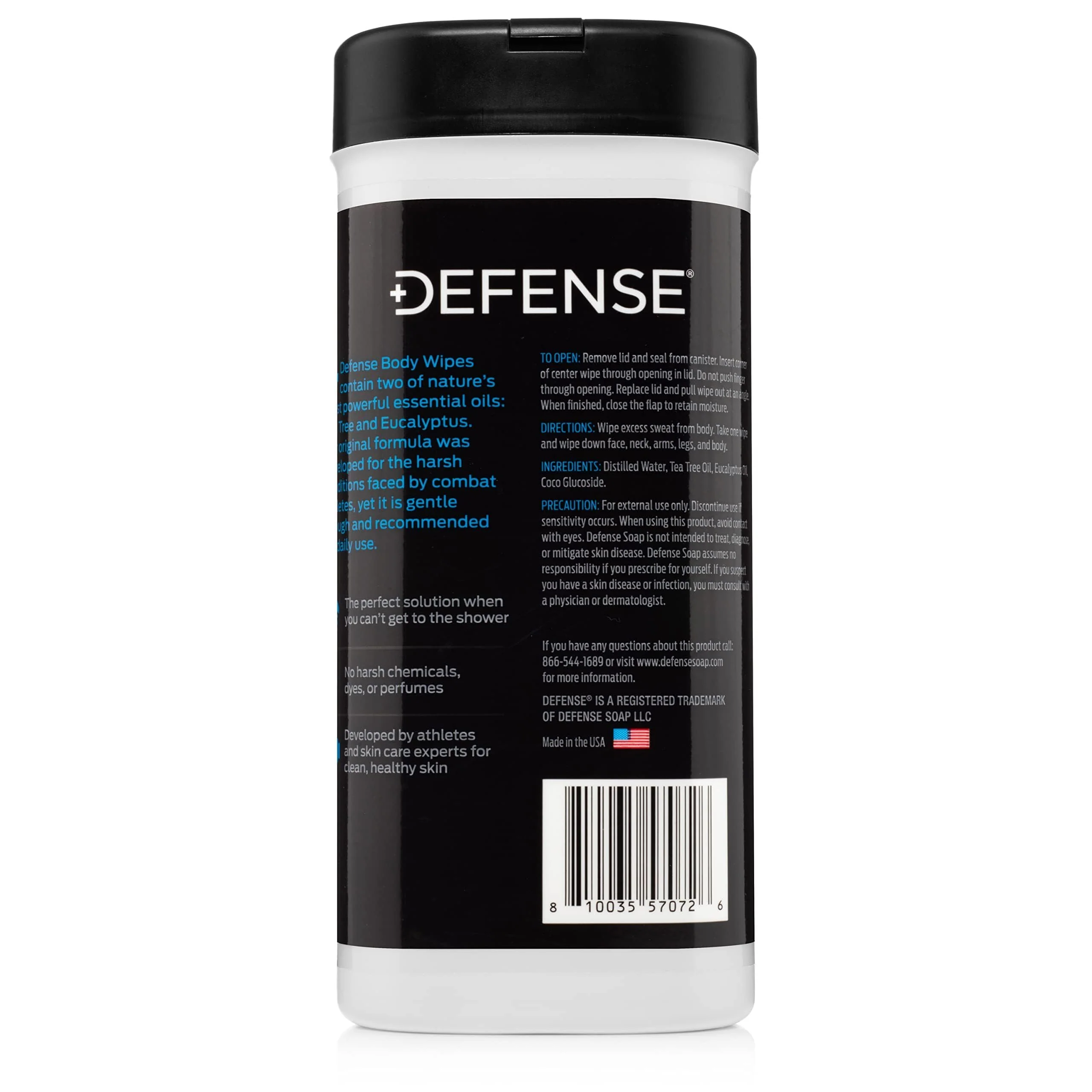 Defense Soap All Natural Body Wipes 2PK with Tea Tree Oil | Wrestling, Combat, Camping, Gym, Post Workout Shower Wipes for Men and Women. 40 Count (Pack of 2) - Image 2