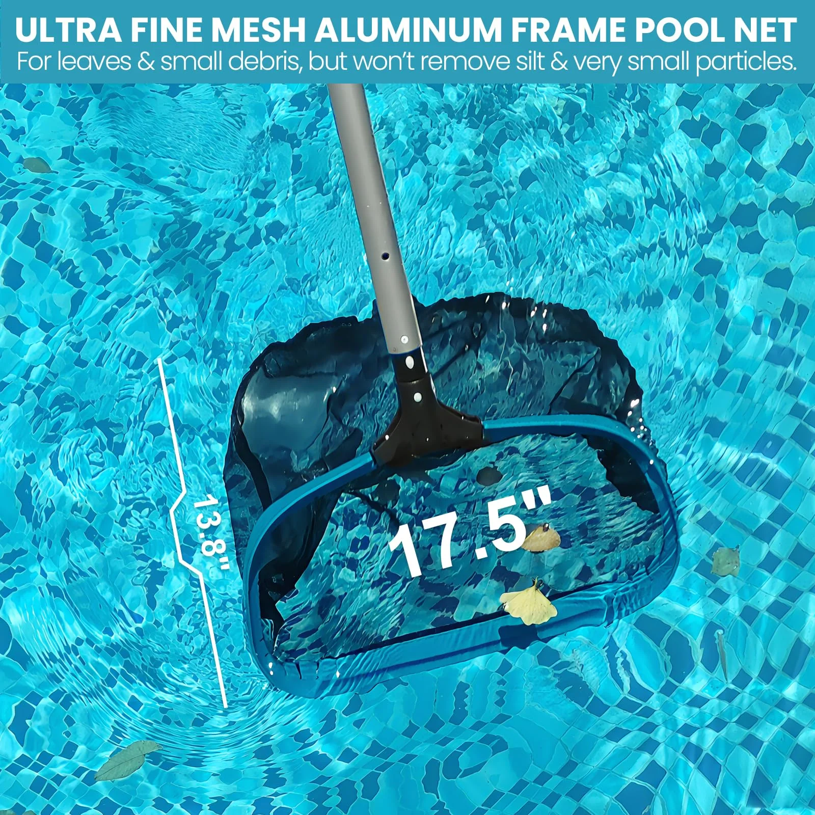 Deluxe Swimming Pool Cleaning Kit Including Pool Net and Vacuum Head, Pool Brush with 13Ft Pole for Above Ground & Inground Swimming Pools - Image 4