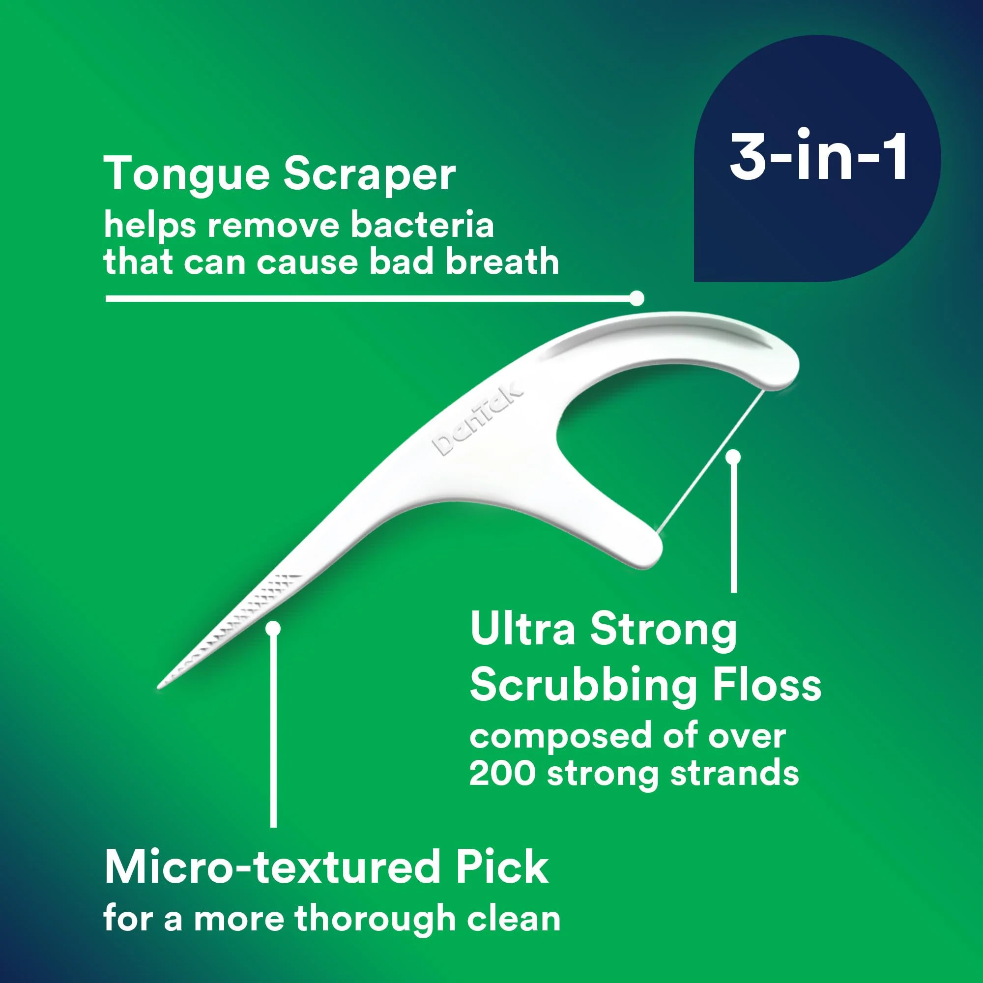 DenTek Advanced Clean Floss Picks with No Break & No Shred Dental Floss, Plaque Remover, 90 Count - Image 4