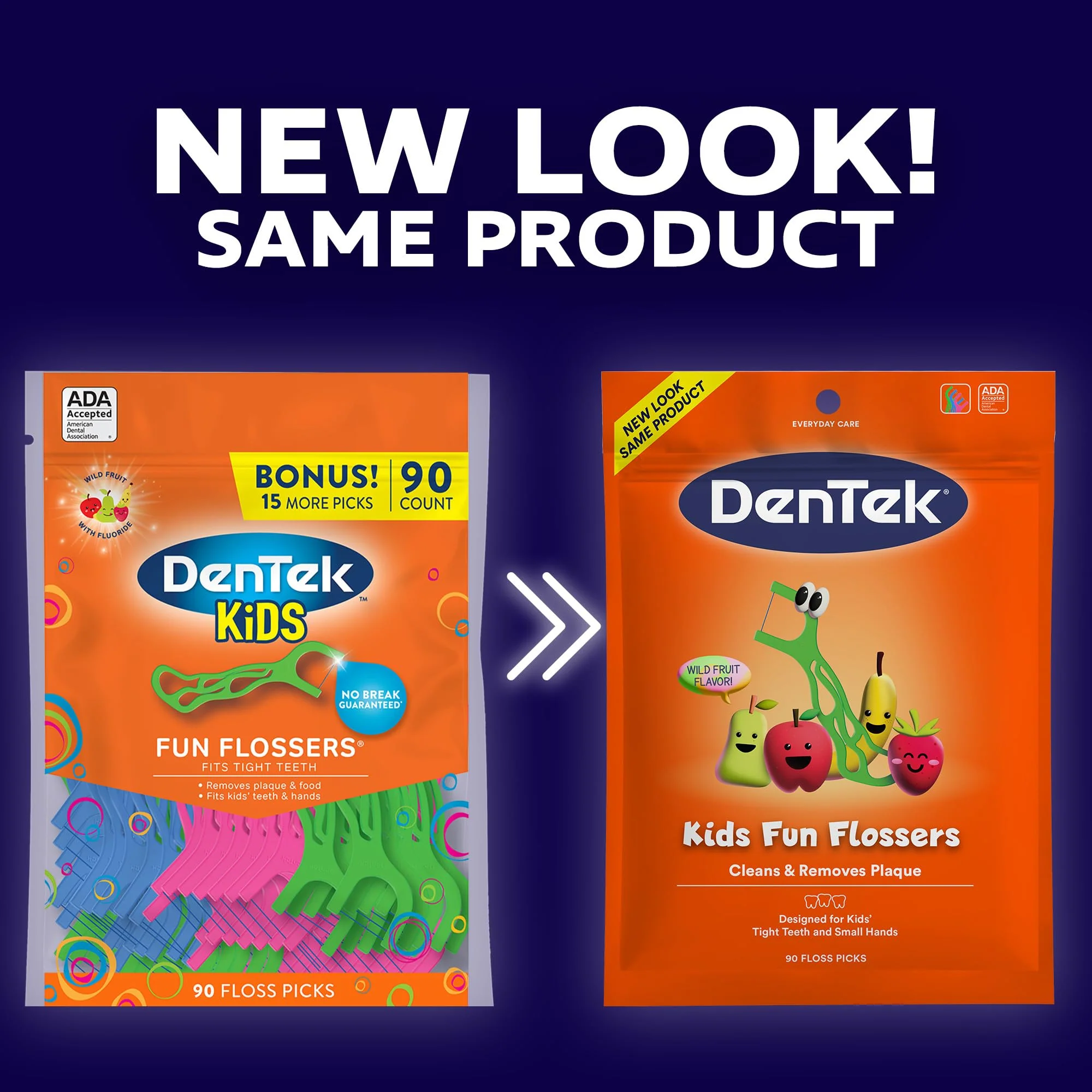 DenTek Fun Flossers – Kids Floss Picks with Wild Fruit Flavor, 90 Count - Image 2