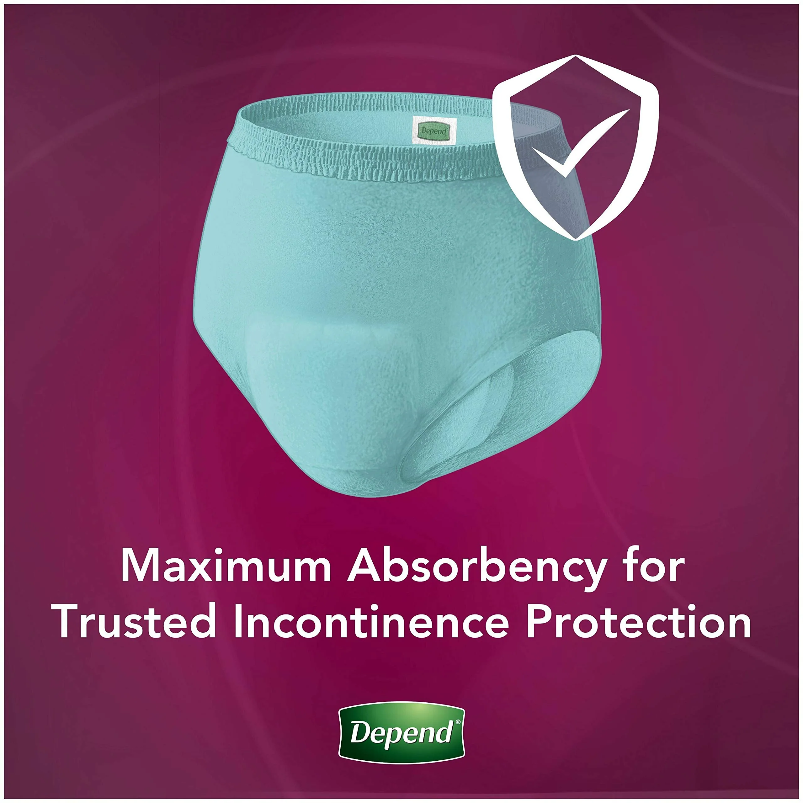 Depend Silhouette Incontinence and Postpartum Underwear for Women, Maximum Absorbency, Disposable, Medium, Pink/Black/Teal/Berry, 4 Count - Image 3