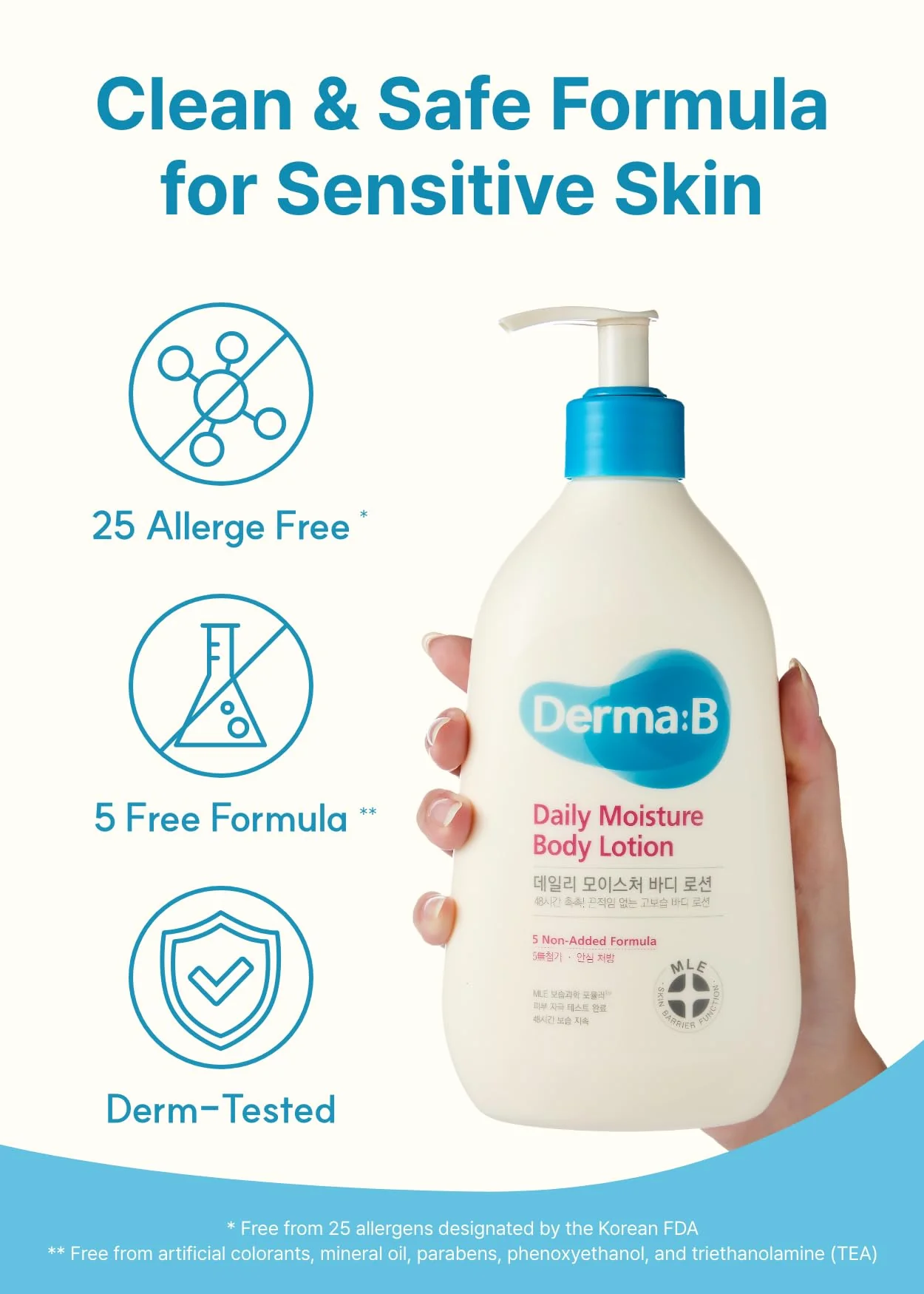 Derma B | Daily Moisture Body Lotion | Body Cream for Dry Skin | Long-Lasting Body Moisturizer for Sensitive Skin | 13.5 fl oz (400ml) - Image 5