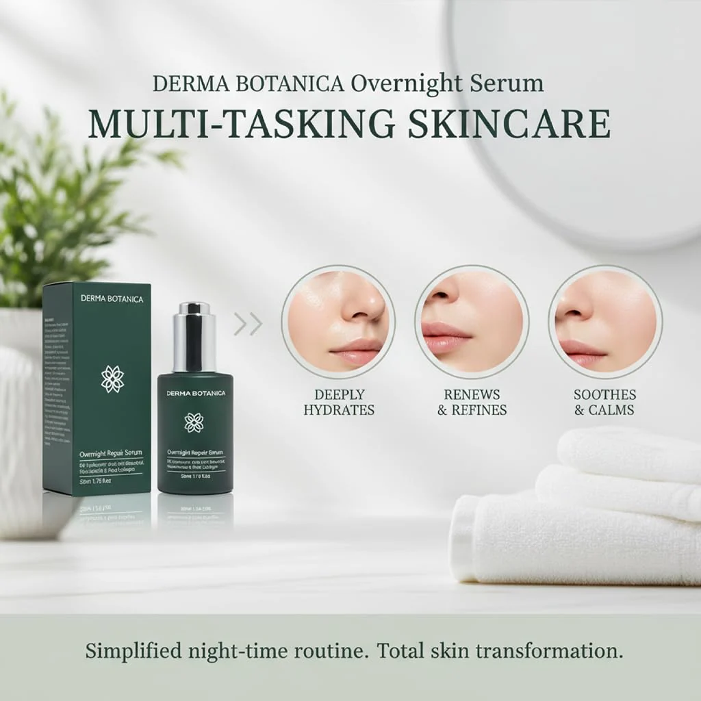 Derma Botanica Overnight Repair Serum,Derma Botanica Overnight Serum,with Multi-Molecular Hyaluronic Acid - smooth, and refresh the look of skin for a more youthful appearance. 1.76fl.oz(1pc) - Image 5