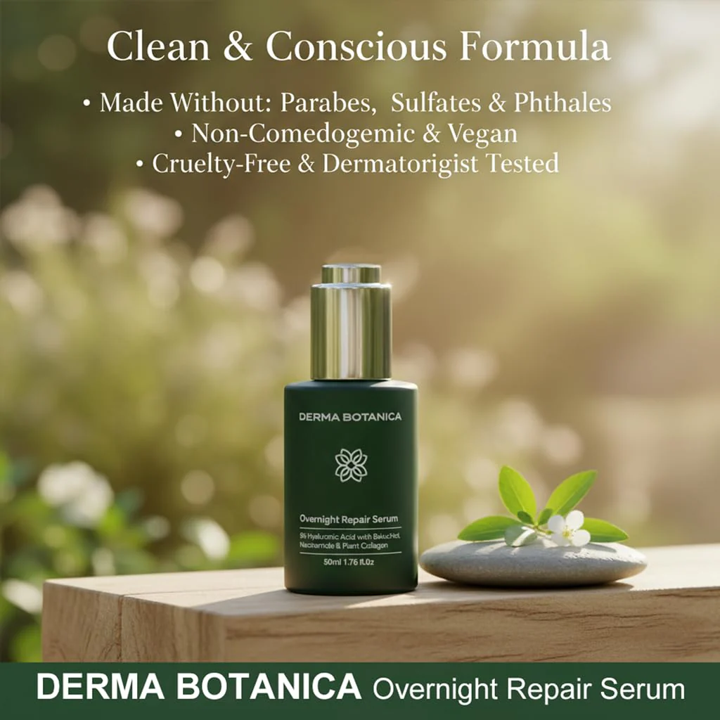 Derma Botanica Overnight Repair Serum,Derma Botanica Overnight Serum,with Multi-Molecular Hyaluronic Acid - smooth, and refresh the look of skin for a more youthful appearance. 1.76fl.oz(1pc) - Image 6