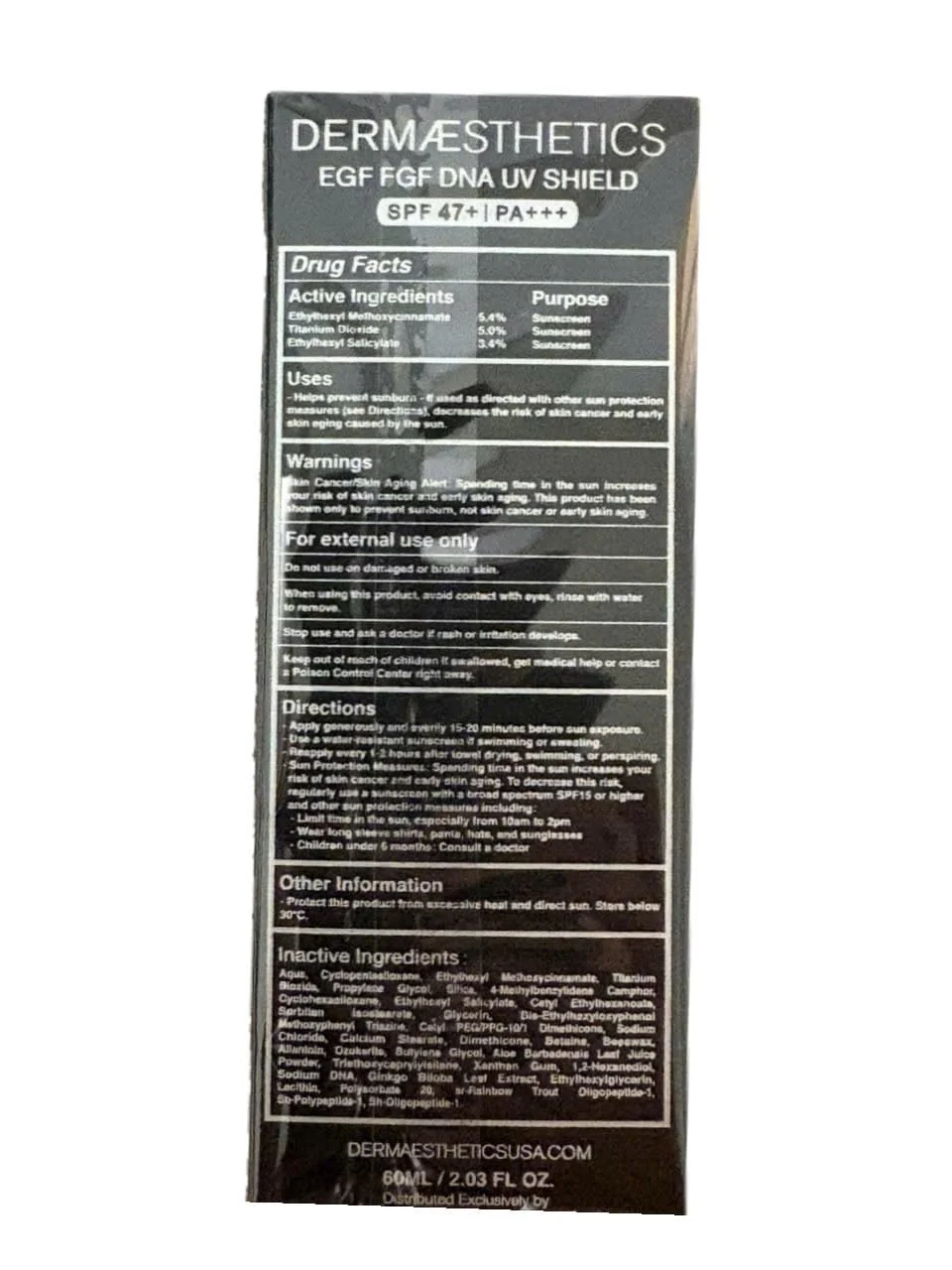 DERMAESTHETICS SPF 47 Sun Protection/UV SHIELD/Repair sun damage! 2FL OZ. MADE IN USA - Image 5