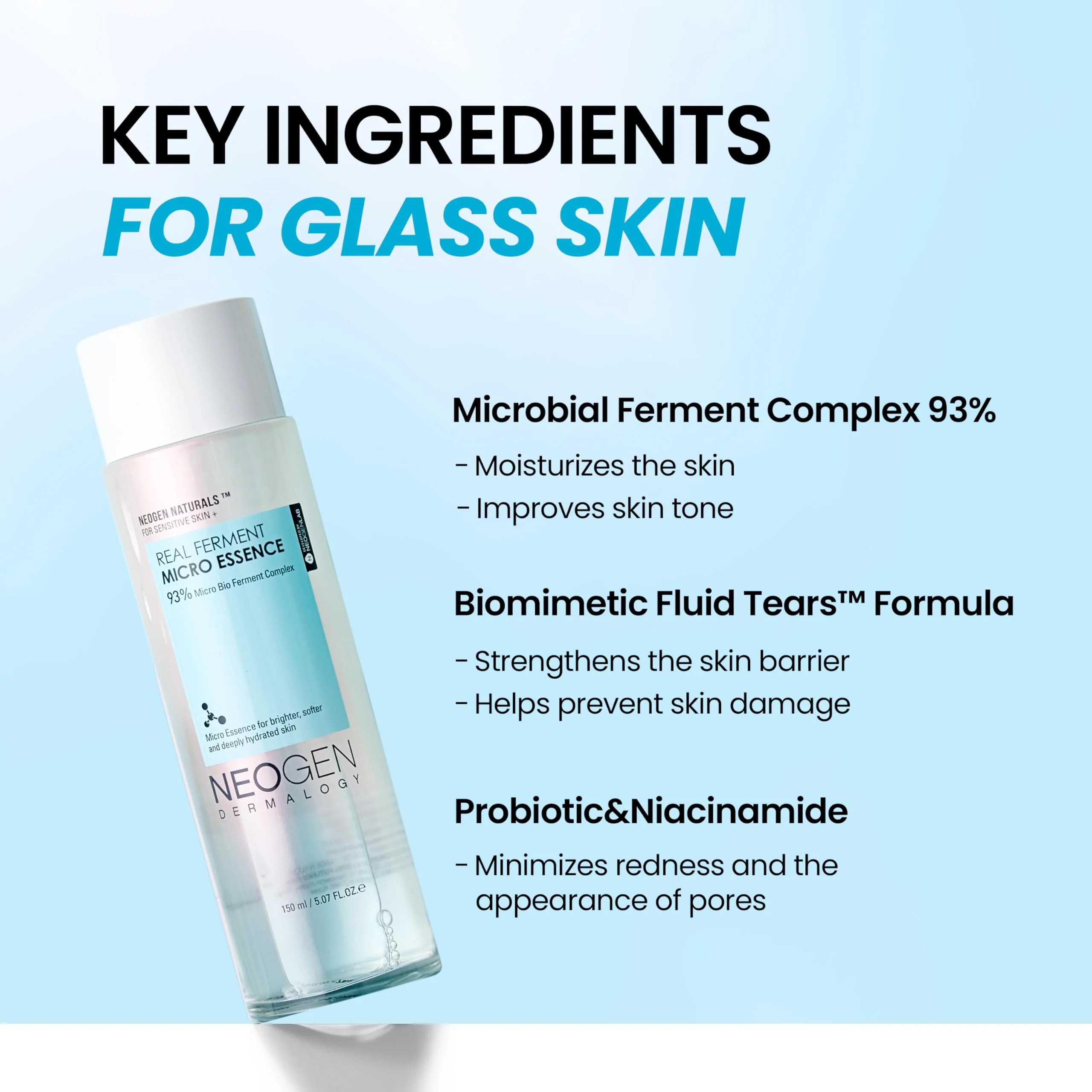 DERMALOGY by NEOGEN Real Ferment Micro Essence, Korean Skincare Toner & Essence with 93% Ferments for Instant Hydration and Healthy-Looking Skin, 5.07 fl oz (150 ml) - Image 5