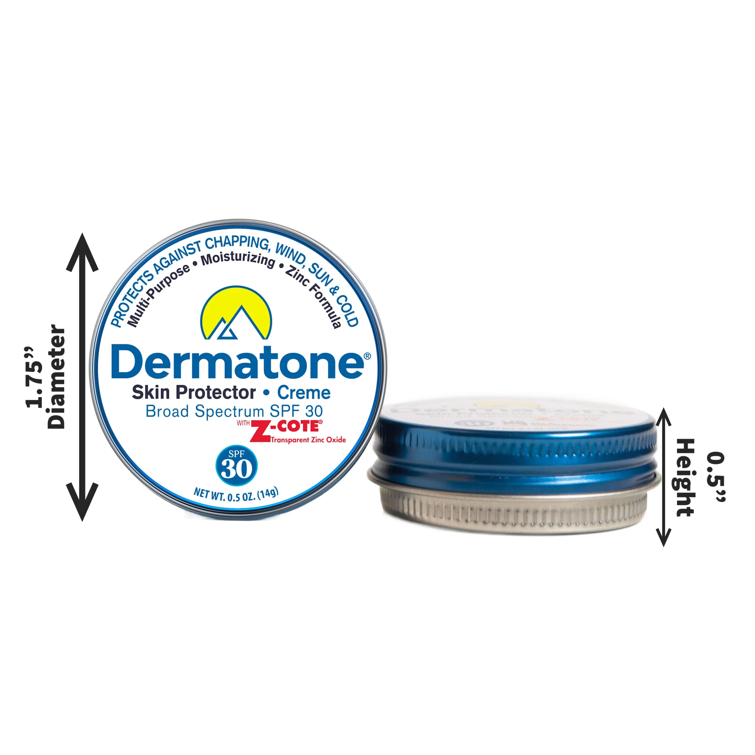 Dermatone Skin Protection Balm w/Zinc SPF 30 | Moisturizing & Barrier Creme | Heals & Repairs Dry Skin | Advanved Therapy Lips and Face Repair | 2-Pack, 0.5 oz Tins - Image 4
