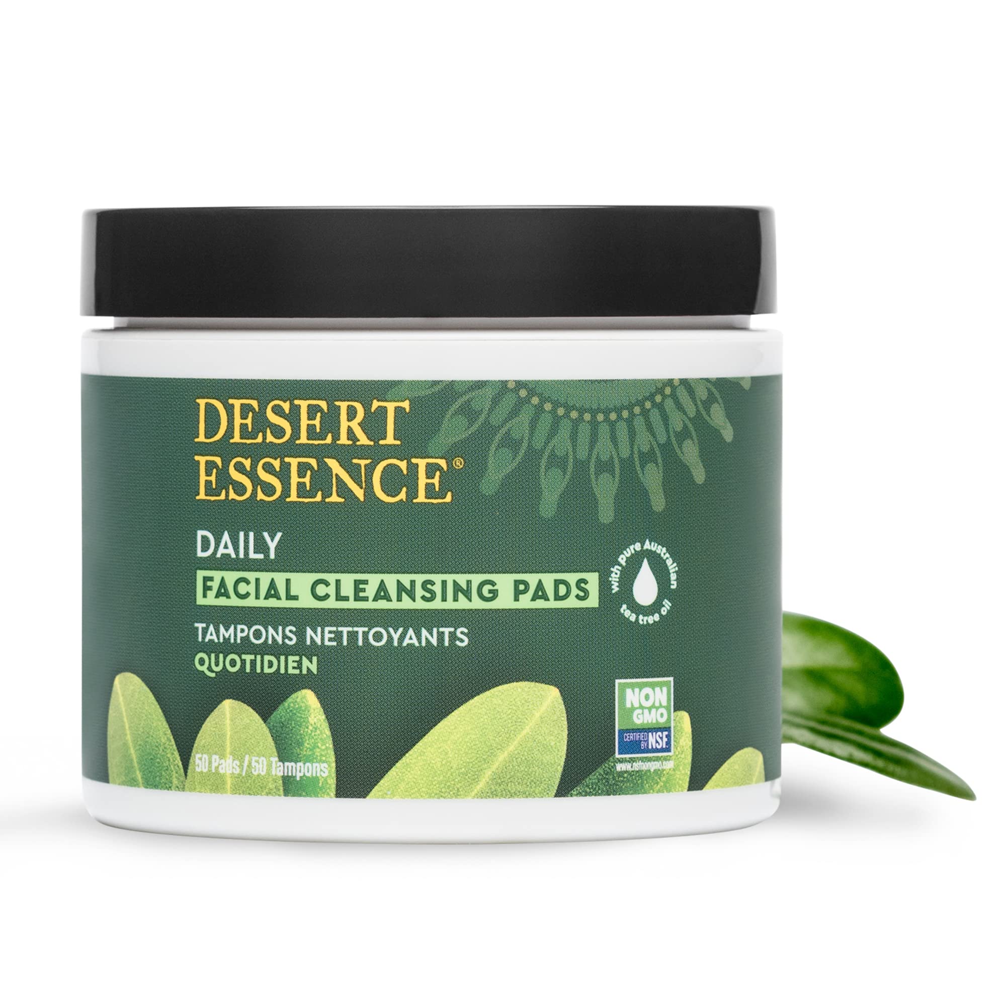 Desert Essene Daily Facial Cleansing Pads with Pure Australian Tea Tree, Witch Hazel, Calendula & Chamomile - Reduce Oil, Minimize Pores - Plant-Based Cleanser - Vegan, Non-GMO, Cruelty-Free - 50 Pads - Image 9