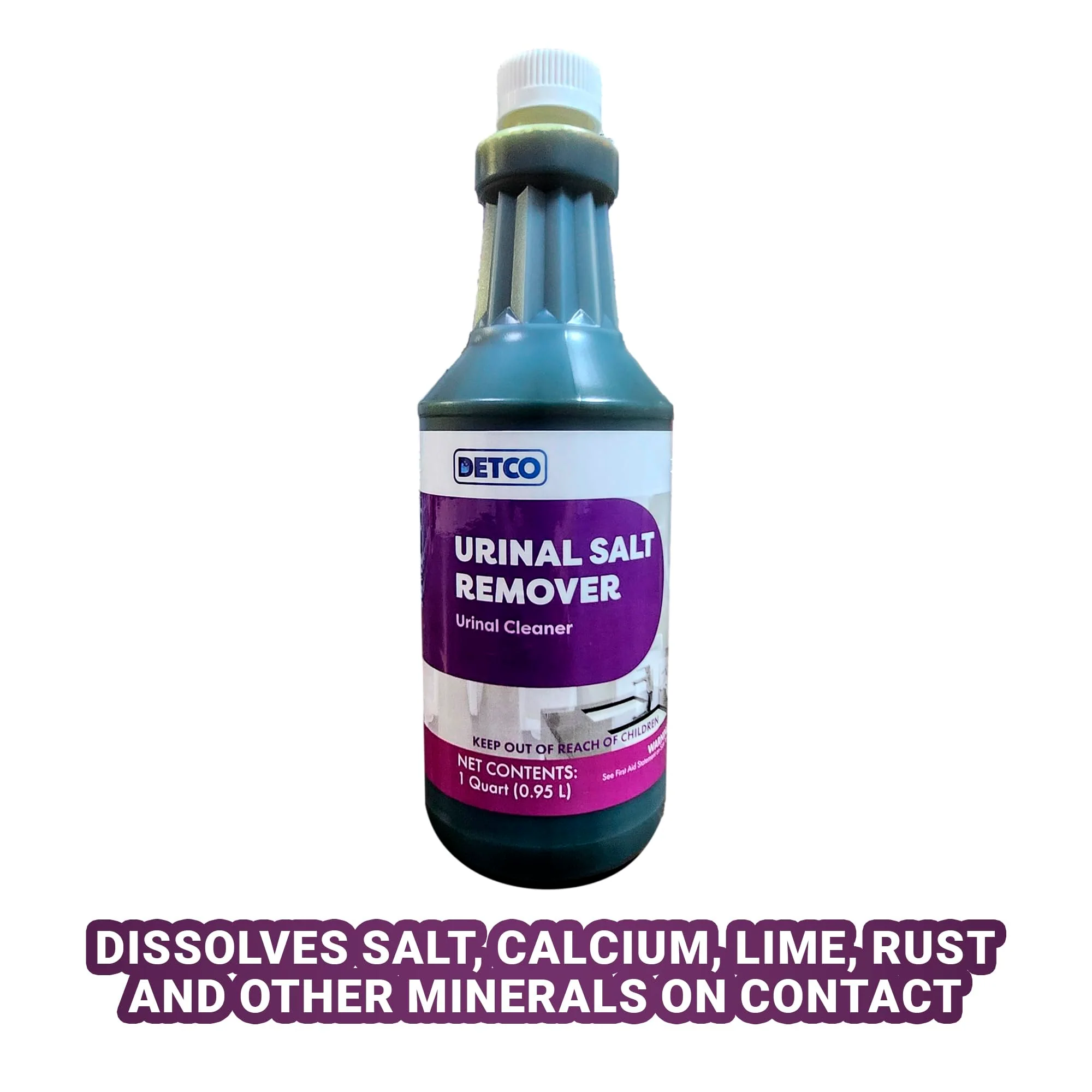 DETCO Urinal Salt Remover Concentrate - Safe on Pipes and Plumbing, Odor Control, Cleans Rust, Scale, and Uratic Salt Build-Up, 1 Quart - Image 8
