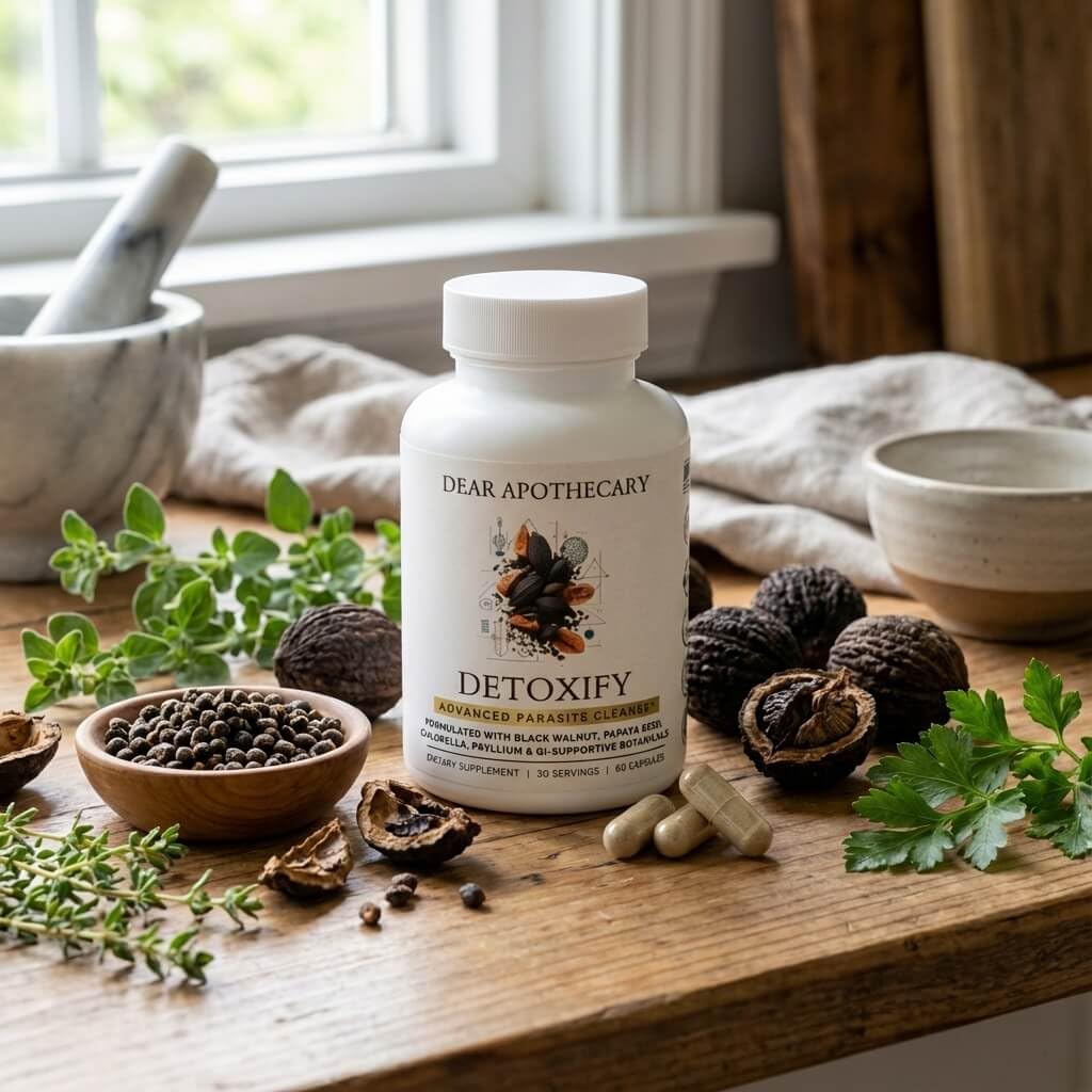 Detoxify Advanced Cleanse - Black Walnut Papaya Seed Herbal Formula - Gut Health Support with Chlorella Psyllium Aloe Fiber - Intestinal Wellness Blend - Vegan Non-GMO Gluten-Free - 60 Capsules - Image 3