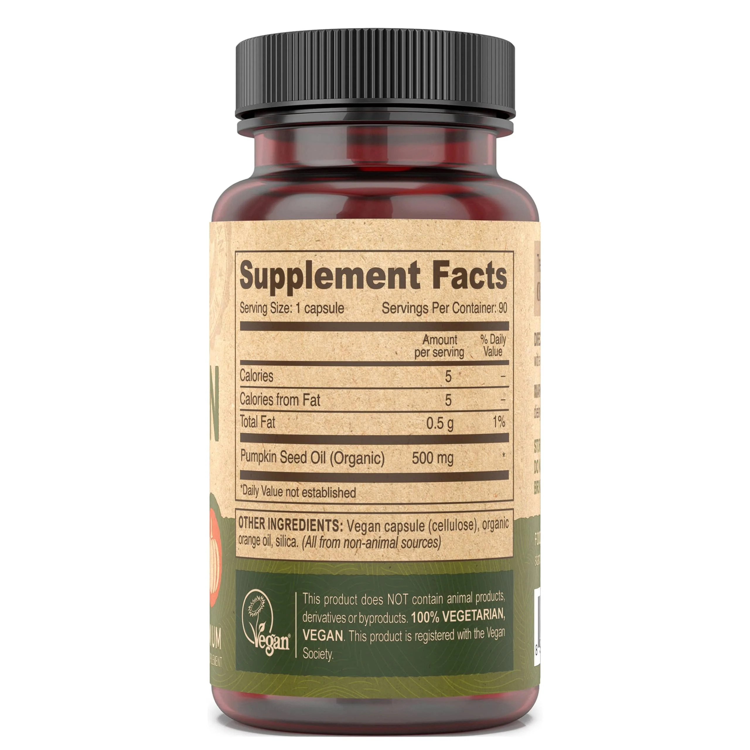 DEVA Nutrition Vegan Pumpkin Seed Oil 500 mg, Cold-Pressed & Unrefined - 90 Capsules - Image 6