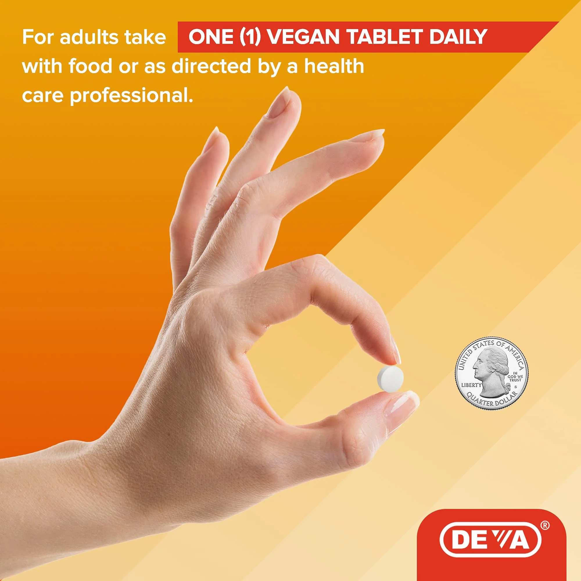 DEVA Vegan Vitamin D3 Supplement - Once-Per-Day Tablet with 1000 IU - Cholecalciferol - Lichen Plant Derived - 90 Small Tablets, 2-Pack - Image 3