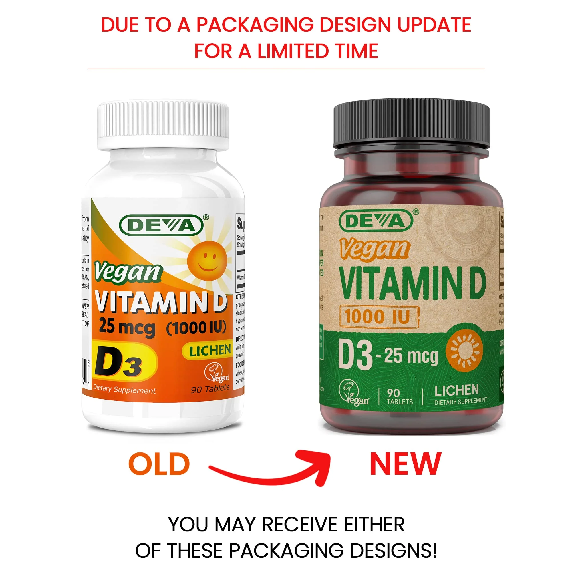 DEVA Vegan Vitamin D3 Supplement - Once-Per-Day Tablet with 1000 IU - Cholecalciferol - Lichen Plant Derived - 90 Small Tablets, 2-Pack - Image 6