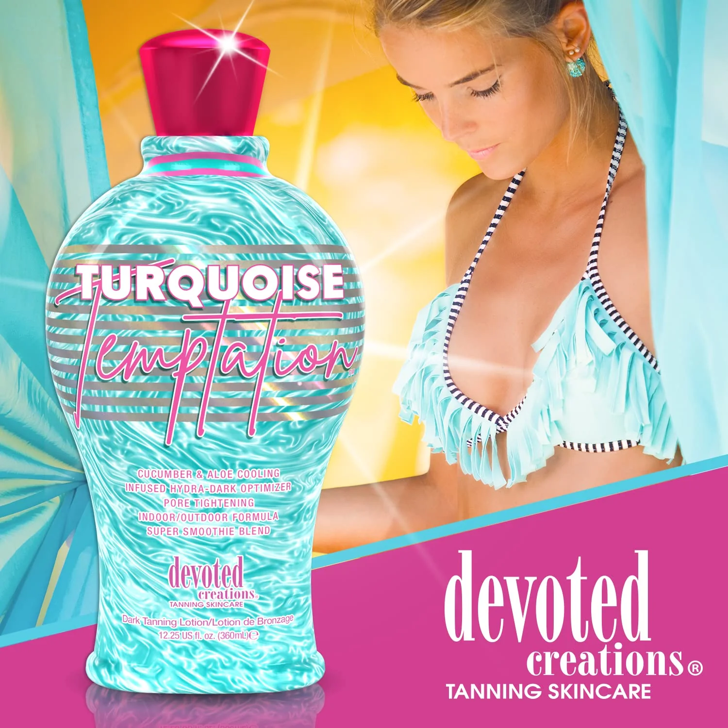 Devoted Creations Turquoise Temptation Indoor and Outdoor Tanning Lotion 12.25 oz - Image 3