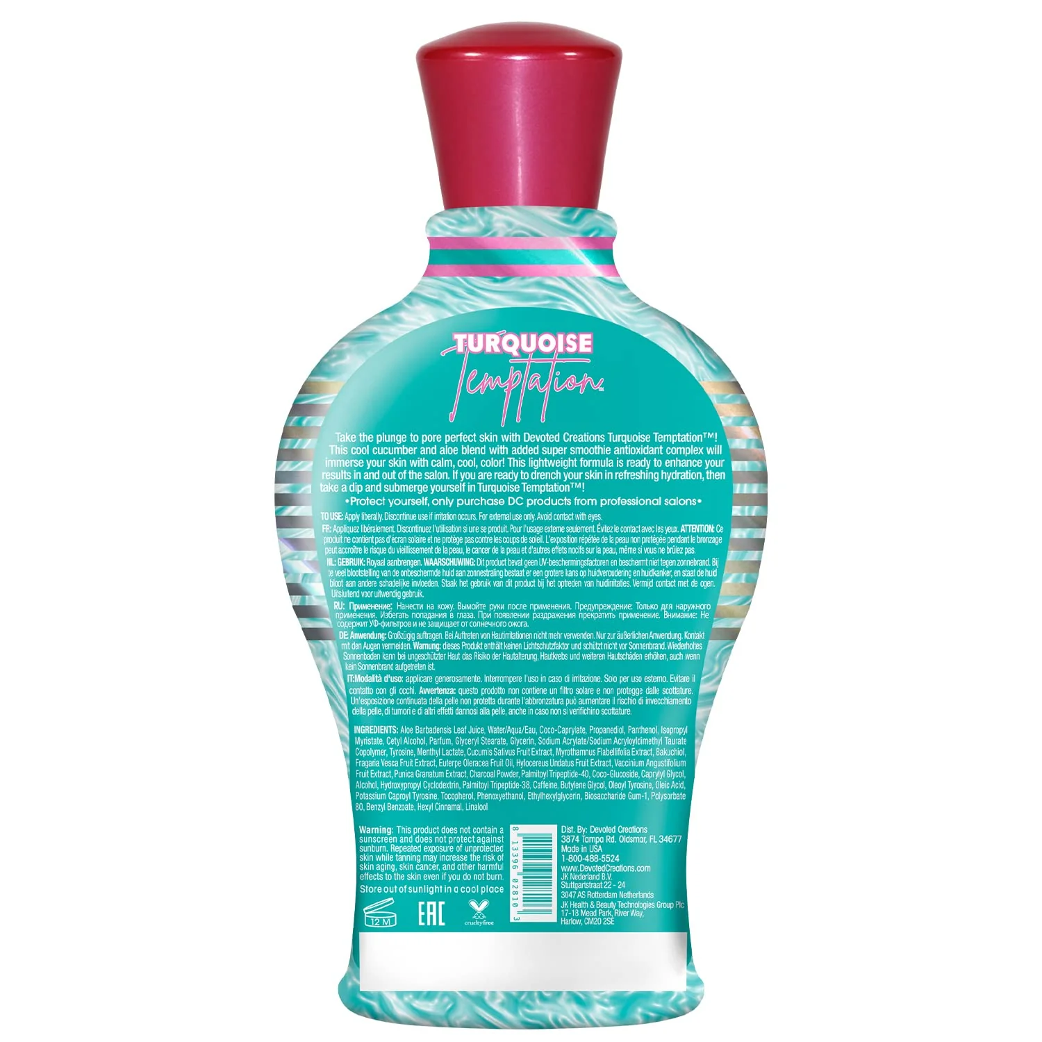 Devoted Creations Turquoise Temptation Indoor and Outdoor Tanning Lotion 12.25 oz - Image 4
