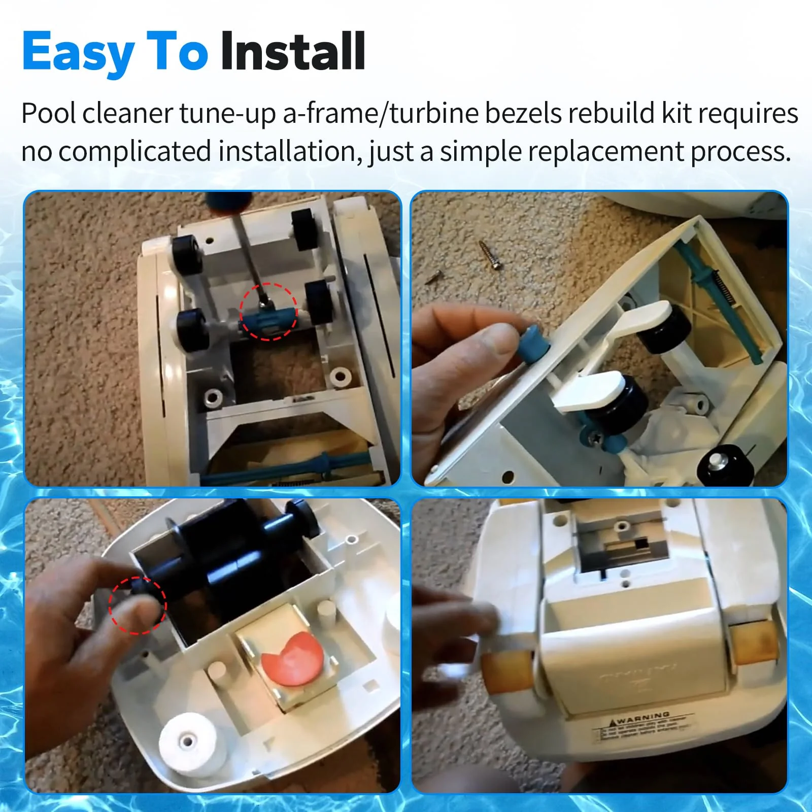 Dfnidy Pool Cleaner Pod Kit AXV417WHP for Hayward Pool Vacuum Part Replaces, and AXV621DAT Pool Vac A-Frame/Turbine Tune-Up Rebuild Kit, Compatible with Hayward Navigator Pool Vac Ultra Pool Cleaner - Image 3