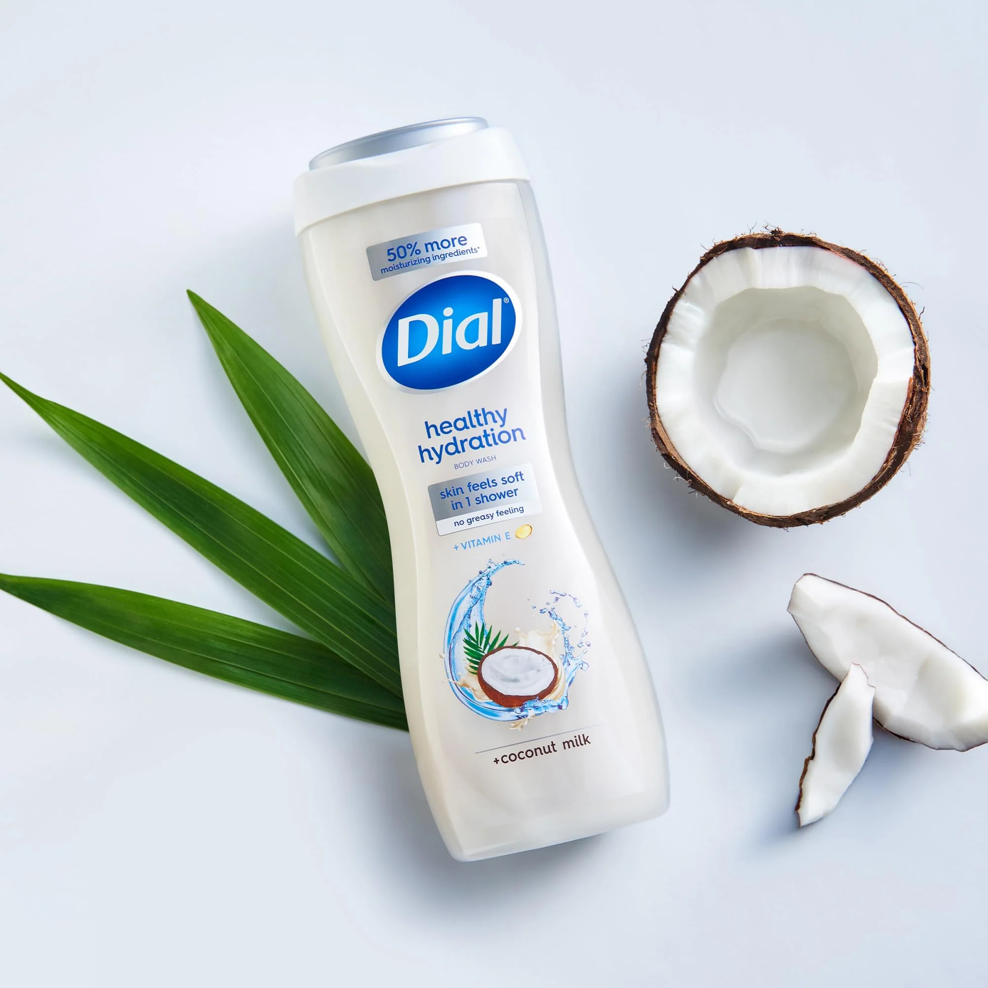 Dial Body Wash, Healthy Hydration, Coconut Milk + Vitamin E, 16 fl oz (Pack of 4), Gentle, Leaves Skin Feeling Soft In 1 Shower, Dermatologist-Tested, No Parabens & Silicones - Image 5