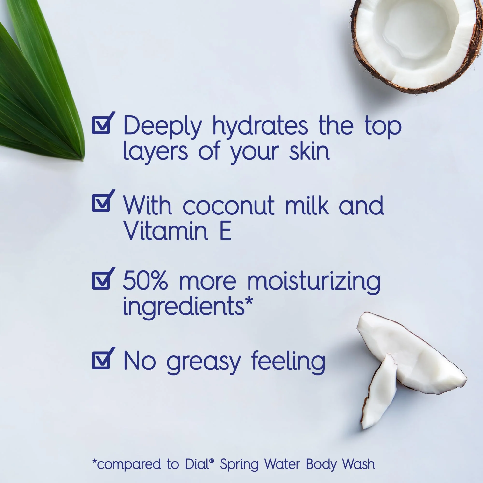 Dial Body Wash, Healthy Hydration, Coconut Milk + Vitamin E, 16 fl oz (Pack of 4), Gentle, Leaves Skin Feeling Soft In 1 Shower, Dermatologist-Tested, No Parabens & Silicones - Image 9