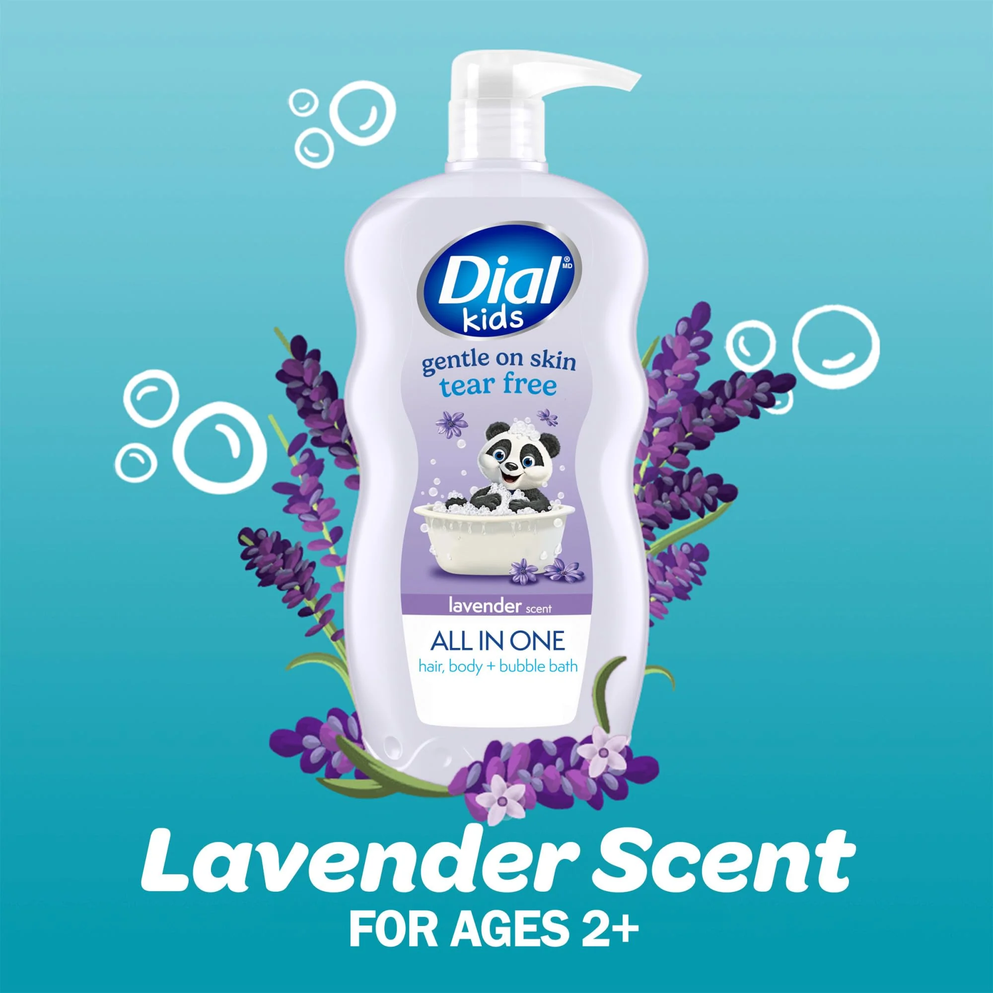 Dial Kids 3-in-1 Body+Hair+Bubble Bath, Lavender Scent, 24 fl oz (Pack of 4) - Image 9