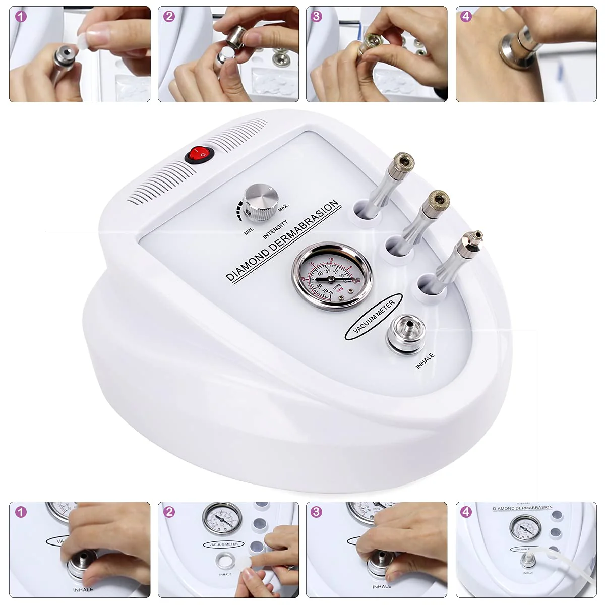 Diamond Microdermabrasion Machine, Yofuly 65-68cmHg Suction Power Professional Dermabrasion, Home Use Facial Skin Care Equipment - Image 2