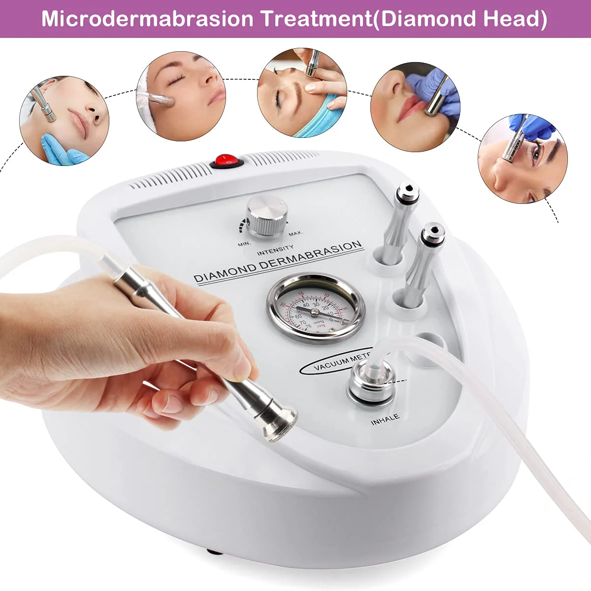 Diamond Microdermabrasion Machine, Yofuly 65-68cmHg Suction Power Professional Dermabrasion, Home Use Facial Skin Care Equipment - Image 7