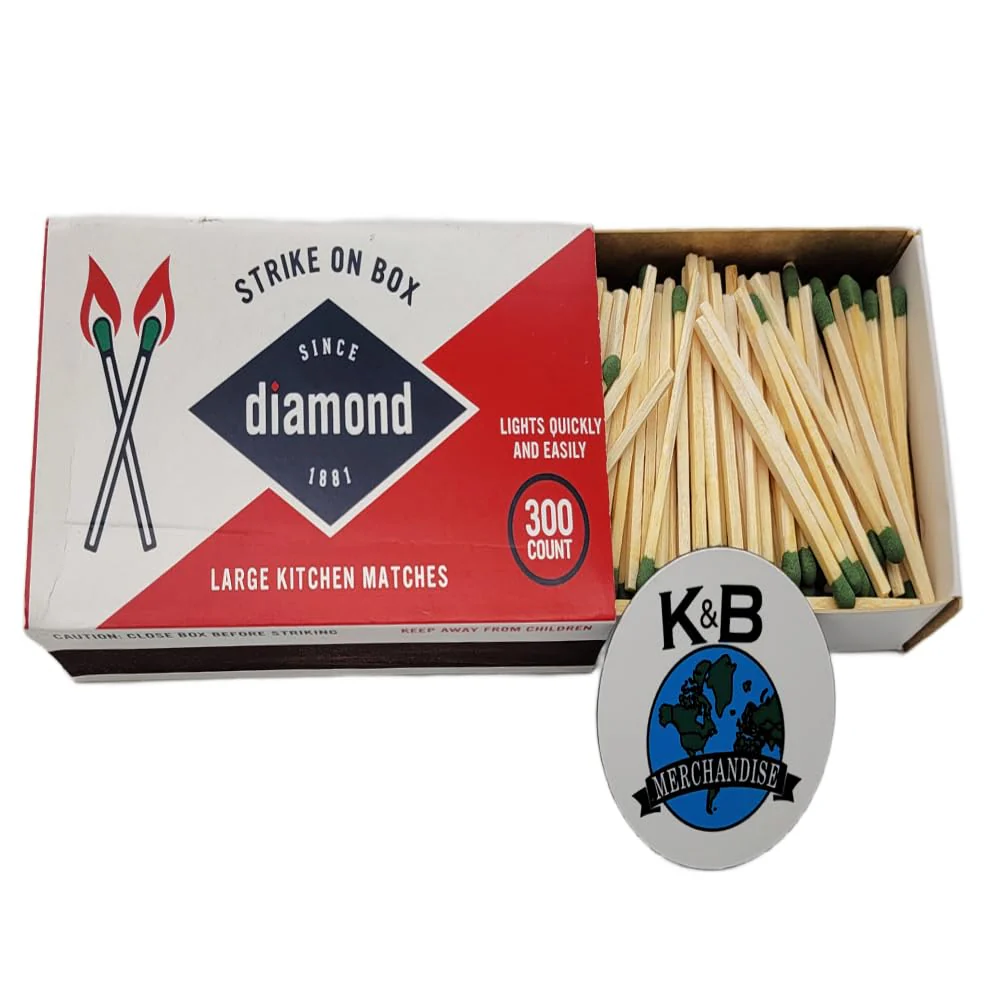 Diamond Strike On Box Matches (10 Boxes of 300) Multi Use Candle Fireplace Grill BBQ Kitchen Camping and Many Other Occasions Includes a K&B Merchandise Magnet [Packaging May Vary] - Image 3