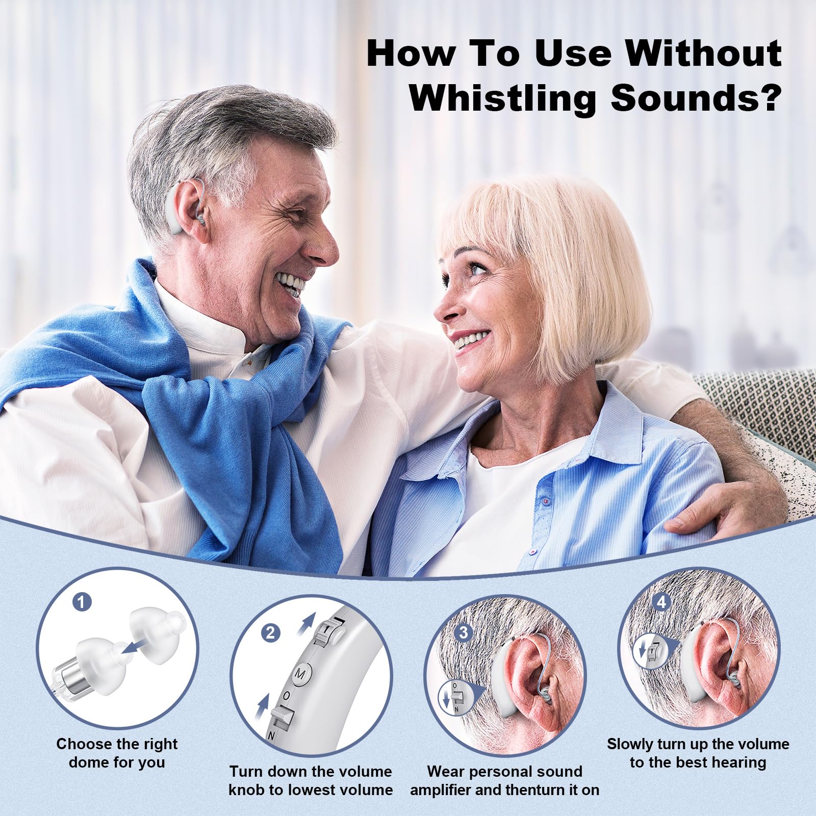 Digital hearing aids for Seniors with noise reduction, rechargeable BTE hearing aid for adults with hearing loss with volume control. - Image 6